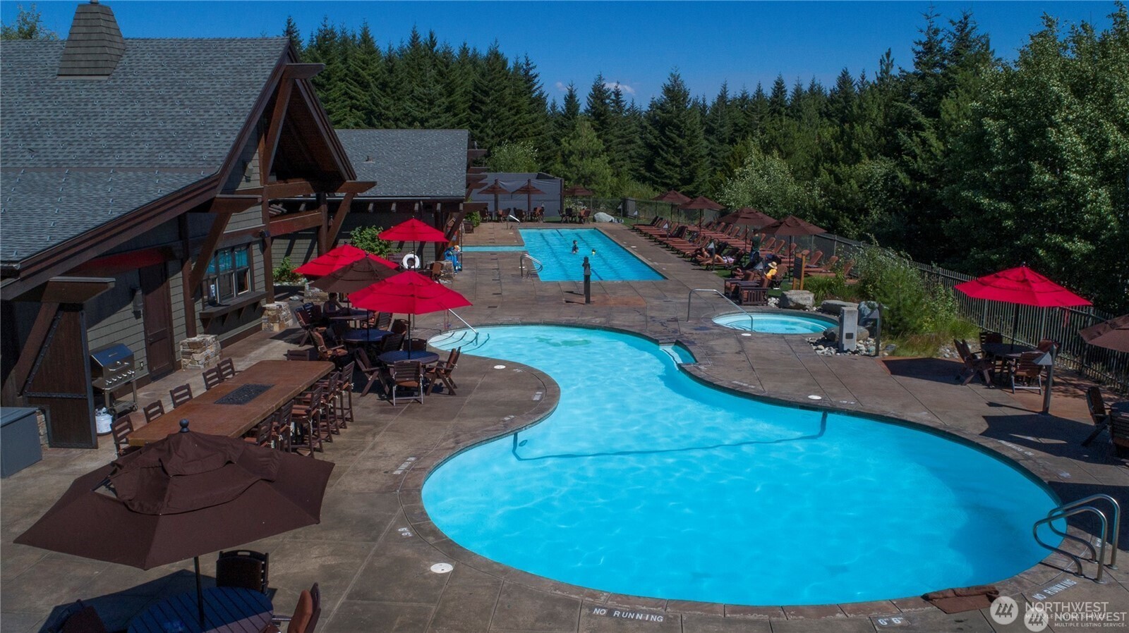 The Hill House offers resort-style amenities for every season, including a year-round heated swimming pool with convenient indoor access, a children's pool area, fitness center with a variety of classes, plus pickleball and tennis courts—all just another part of the incredible Tumble Creek lifestyle.