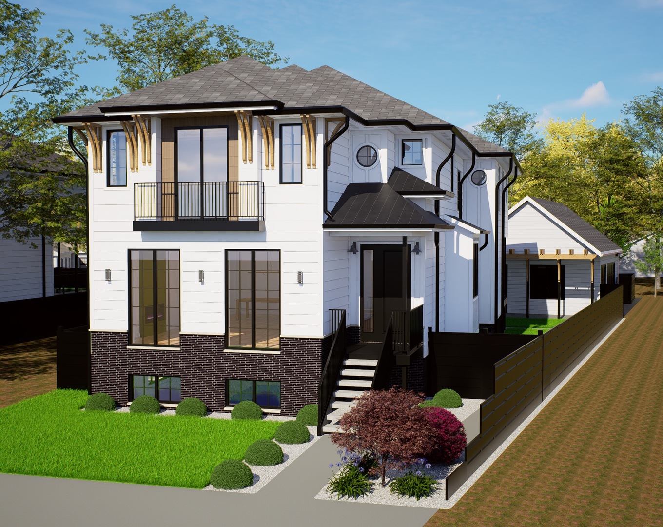 An extraordinary opportunity awaits in Sauganash! Presenting the latest luxury new construction project by Avia Design, offering over 6,000 square feet of the finest European components and impeccable design. Take advantage of this unique chance to customize many of the finishes, adding your personal touch to this stunning home.  Step inside and discover an expansive floor plan featuring five spacious ensuite bedrooms upstairs, including a beautiful primary suite, and five and a half baths. Enjoy the convenience of a second-floor laundry room and fabulous closet space throughout. The thoughtfully designed open and airy layout impresses on every level, with high gabled and tray ceilings, complemented by gorgeous white oak floors. The inviting living and dining areas lead to your dream kitchen, complete with Wolf and Sub-Zero appliances, and lovely patio doors that open onto a covered veranda overlooking a delightful outdoor space. Additionally, on the main floor, you'll find a private, sun-filled home office, perfect for work or study.    The finished basement is an elegant setting for entertainment, featuring a large family room with surround sound for a home theater experience and a stylish bar area. It also offers a second laundry room, a spacious bath with a sauna, and a flexible space perfect for a guest bedroom or 2nd home office. The attached 3-car heated garage is fully equipped with a charging station for your electric vehicle!    Experience all that Sauganash has to offer, including top-notch schools, beautiful parks, bike trails, nearby forest preserves, Whole Foods, Alarmist Brewery, and much more! Enjoy convenient transportation with nearby access to the expressway, Metra, and CTA. The sooner you make this dream home yours, the more opportunity there will be for customization!