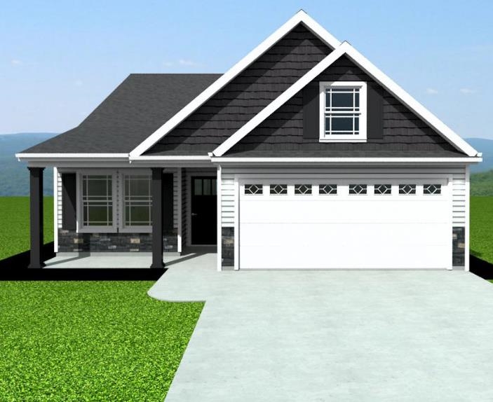 The BISHOP plan (Lot 143). Options and Upgrades match the model home! Master bath double vanity and garden tub in addition to the walk-in shower. Granite countertops, fireplace, crown molding with rope lighting, and many more features included. 12' X 12' sunroom with 12'x12' covered patio adjacent!  30-year architectural shingles, site-built construction, and a 10 year limited warranty are included to give you peace of mind.  Fully Sodded Yard.