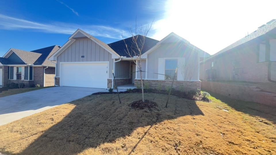 2ND FULL MONTH FREE WITH 18 MONTH LEASEThis Norma floor plan includes 1,425 Sqft of total living space, which includes 1,300 Sqft of indoor living and 125 Sqft of outdoor living space. There is also a 385 Sq Ft, two-car garage with a storm shelter installed. This excellent and affordable home offers 3 bedrooms, 2 full bathrooms, 2 covered patios, and a utility room! The great room presents a 10-ft ceiling with large windows, wood-look tile, a ceiling fan, hand-textured walls, and Cat6 wiring. The spacious kitchen includes beautiful countertops, stainless-steel appliances, custom-built cabinets, wood-look tile, a large corner pantry, and a center island that holds a dishwasher and a roomy sink. The primary suite supports a high ceiling, lovely windows, a ceiling fan, Cat6 wiring, and our cozy carpet finish. The upgraded primary bath is attached and supports a tub/shower combo, a dual sink vanity with an elegant countertop selection, satin nickel delta features, an elongated water-saving toilet, and a spacious walk-in closet. Outdoor living includes fully sodded yards, a smart home irrigation system, and 30-yr weather wood shingles. Pets case by caseTenant responsible for refrigerator, washer, and dryerRange, dishwasher, and microwave includedAll residents are enrolled in the Resident Benefits Package (RBP) for $45.00/month which includes renters' insurance, credit building to help boost your credit score with timely rent payments, $1M Identity Protection, HVAC air filter delivery (for applicable properties), our best-in-class resident rewards program, and much more! More details upon application.