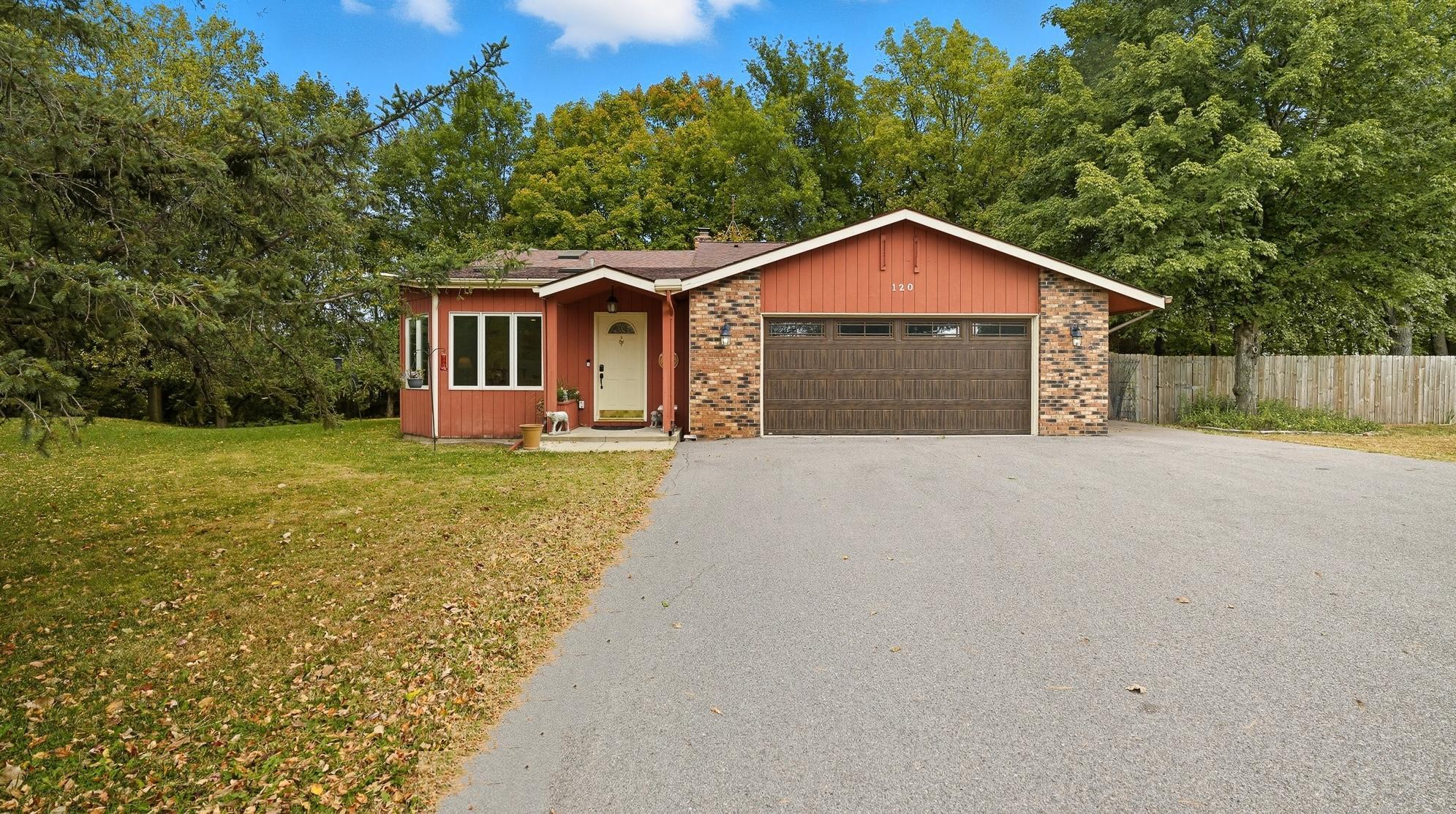 Welcome to 120 Maple Ridge Drive, where charm and comfort meet. The entry welcomes you with vaulted ceilings, skylights, and a touch of stained glass that fills the space with natural light and character.  The main level offers a bright dining area surrounded by windows, a thoughtfully designed kitchen with a center island and casual dining nook, along with a cozy living room with vaulted ceilings overlooking the scenic ravine lot.  Upstairs, you’ll find three inviting bedrooms, including a primary suite with an attached ¾ bath and an additional full bath.
The lower level features a generous bedroom, a spacious family room highlighted by an exposed brick fireplace, and a combined laundry and ¾ bath complete with a utility sink. The open layout provides versatile space for a home office, studio, or media room.  Additional highlights include an extra room perfect for storage or a home gym, a large two-stall garage, and a private backyard offering peaceful ravine views. The current owners also purchased the adjacent open parcels next to and across from the property, enhancing the sense of privacy and space.  Residents of this neighborhood enjoy access to scenic association land with nature and ATV trails, picnic areas, and beautiful river valley surroundings — perfect for those who appreciate outdoor living and wide-open spaces.  Welcome home to comfort, space, and natural beauty — all in one of Mankato’s most desirable neighborhoods.