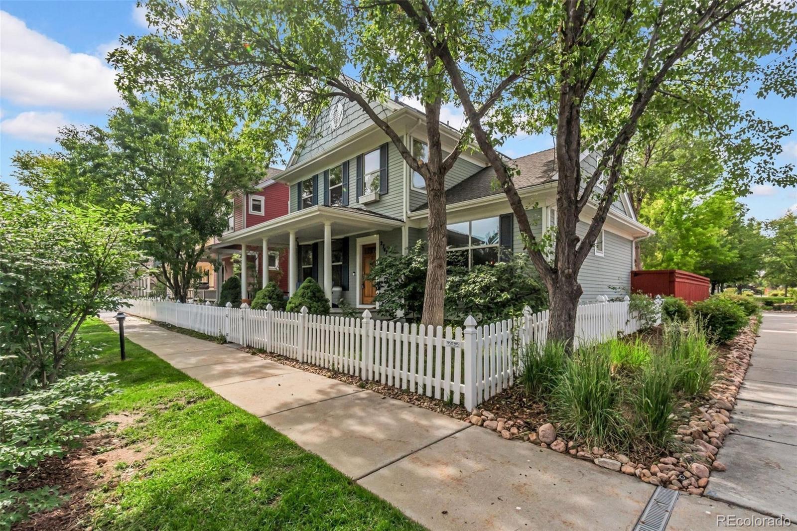 Welcome to this exceptional Central Park home, situated directly on Aviator Park, where thoughtful updates, timeless design, and unique location come together to create the perfect Colorado lifestyle. Filled with abundant natural light, this beautifully maintained residence features soaring vaulted ceilings, updated modern lighting, and a spacious open-concept layout designed for both everyday living and elegant entertaining. The recently renovated kitchen serves as a centerpiece, featuring stunning quartzite countertops, large island, and ample cabinetry all flowing effortlessly into the main living space. A dedicated dining room provides the perfect setting for dinner parties, or intimate family meals. The highly desirable main-floor primary suite offers a peaceful retreat complete with a walk-in California closet and a 5-piece bathroom. Three bedrooms, one that makes a perfect office with views of the pool, and full bath make up the third level. The finished basement significantly expands the living space, featuring a large theater room ideal for movie nights, game days, or entertaining guests. You'll appreciate the oversized existing laundry room, giving additional storage space to the home. Step outside to enjoy the professionally landscaped, private backyard and covered front porch, designed for both beauty and relaxation. Whether you're enjoying your morning coffee or hosting summer gatherings, these outdoor spaces provide a true extension of the home. Other highlights include newly installed solar panels for enhanced energy efficiency/long-term savings, premium finishes throughout, and an outstanding location just moments from neighborhood parks, elementary schools, trails, and the community pool right outside your door. This is a rare opportunity to own a beautifully updated home in one of Denver's most sought-after neighborhoods, offering luxury, functionality, and an exceptional lifestyle all in one remarkable package.