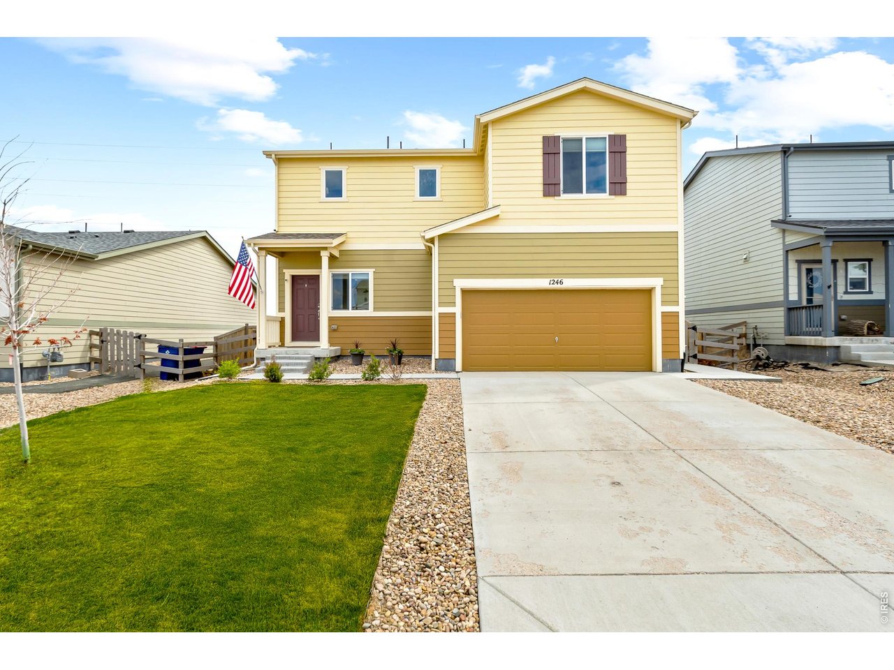 Looking for breathtaking, unobstructed mountain views at an affordable price? Welcome to 1246 Sherman Drive - a beautifully cared-for and thoroughly upgraded home with stylish luxury plank flooring throughout the main level, and granite counter tops throughout. This modern two-story home offers 3 bedrooms, 3 bathrooms, with a thoughtfully designed living space - perfect for anyone looking for comfort, style, and functionality. Walking in, you're immediately welcomed by soaring ceilings and big picture windows that flood the space with natural light. The open-concept main level features a warm, inviting living area and a spacious eat-in kitchen with stainless steel appliances, white shaker cabinets, a large island, and a pantry - everything you need to cook, entertain, or just enjoy a quiet night in. Glass sliders lead to your private, fully fenced backyard backing to open space, offering complete privacy. Upstairs, the primary suite serves as your own retreat with expansive mountain views, complete with a large walk-in closet and a private en-suite bath. Two additional bedrooms, a full bath, and a convenient upstairs laundry room make life easy, while the bonus loft adds flexible space for a home office, playroom, or second living area. Other highlights include central A/C, ceiling fans, energy-efficient double-pane windows, and a two-car attached garage. Sitting on a 5,600 sq. ft. lot and just minutes from I-25, you'll enjoy quick access to Denver, Boulder, and Fort Collins - without giving up the peace and quiet of suburban living.