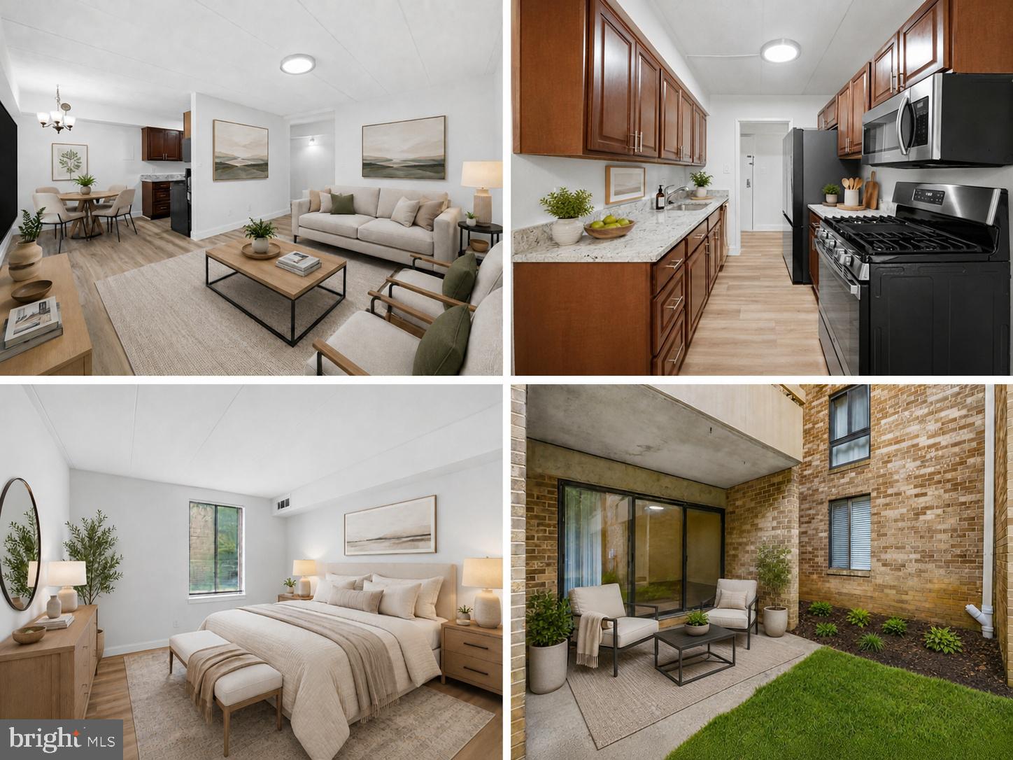 Renovated from top to bottom, this stylish 2BR, 1BA condo is truly move-in ready. The sleek new kitchen pairs granite countertops and stainless appliances with crisp contemporary cabinetry. Fresh flooring, paint, doors, lighting, and window treatments give the entire home a bright, cohesive finish. The beautifully updated bath completes the transformation. A personal terrace overlooking a peaceful courtyard extends the living space outdoors, while a private closet across the hall provides overflow storage.The condo fee includes heat, gas cooking, water, hot water, trash service, snow removal, landscaping, and common-area maintenance. Glenvale Condominium offers onsite management, tot lots, ample parking, and convenient access to a community pool, a rec center, and bus service to the Silver Line Metro. Pet-friendly!Reston Association HOA membership includes recreation passes and access to 15 outdoor pools, 49 tennis and pickleball courts, numerous playgrounds, lakes, community centers, picnic areas, 55 miles of paved pathways, and year-round activities. Minutes to Reston Town Center, Toll Road and major commuter routes, Dulles Airport. Disclosures: Some photos enhanced by AI. Glenvale not FHA approved. Owner is licensed Virginia real estate agent.