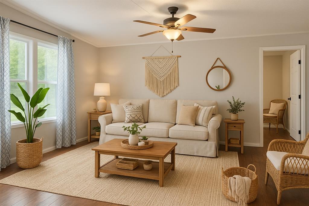 Peaceful Acreage in Moore Schools | 3 Bed, 2 Bath Mobile Home on 5 Acres Escape to the perfect mix of privacy and convenience located between Lake Draper and Thunderbird. This charming 3-bedroom, 2-bathroom home nestled on approximately 5 acres in the sought-after Moore School District. Located on a quiet dead-end road, this property offers the ideal setting for anyone looking for space, nature, and proximity to the city. Watch wildlife from the front deck. The home features a durable metal roof, brand new hvac, 3 year old well, a spacious kitchen, and a layout that makes the most of every square foot. Primary bath features double vanity, large garden tub and separate shower. The Primary bedroom is on the separate side of the home from the other bedrooms and has a large walk-in closet. Step outside and enjoy the beautiful mature trees and the new gravel driveway. Keep you cars safe from the Oklahoma weather and park in the large covered parking area, roomy enough for your vehicles or your outdoor equipment or livestock. The house is propane and electric. The stove is currently electric, but the new owner could easily put in a gas stove as it is already plumbed. Just minutes from Tinker Air Force Base and Midwest City, this property provides the privacy of country living without sacrificing location. NOTE: for viewing home. When you go to see house pull straight in and park on grass . DO NOT PARK IN THE SAND.