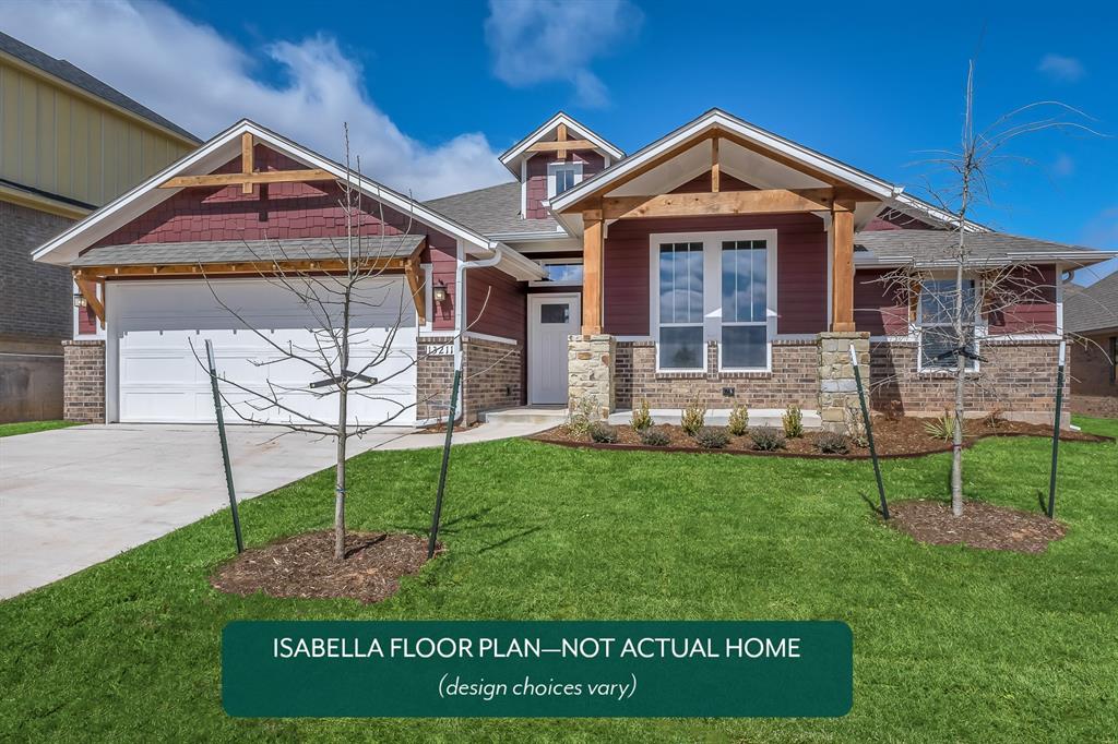 This home is situated on a fantastic corner lot and features a utility room conveniently located near the bedrooms, as well as a wonderful covered patio. The kitchen showcases stunning quartz countertops, a large pantry, and built-in appliances, including a gas range. The main living areas are equipped with durable hard surface flooring and a beautiful fireplace, perfect for cozy evenings. Every bedroom is fitted with ceiling fans for optimal comfort. The primary bedroom is spacious, and the primary bath includes a large quartz vanity with dual sinks, a soaking tub, a tiled shower, and a walk-in closet that offers seasonal storage. Additionally, the home is packed with energy-efficient features and a fresh air ventilation system. Native Plains offers a quiet country feel and features walking trails, fishing from the dock at the stocked pond, and a unique playground. The convenient location is a quick drive to I-35 and just minutes to downtown Oklahoma City. Included features: * Peace-of- mind warranties * 10-year structural warranty *Guaranteed heating and cooling usage on most Ideal Homes * Fully landscaped front & backyard *Full Guttering* Fully fenced backyard. Floorplan may differ slightly from completed home.