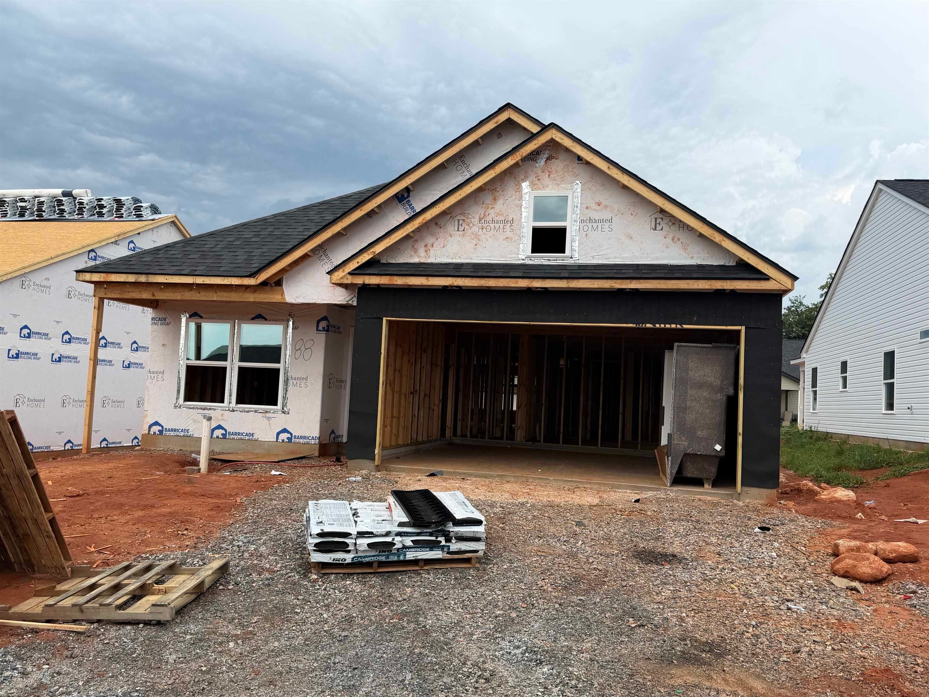 The Cheshire (Lot 88) offers a modern, open concept living area perfect for entertaining.  4 bedroom, 2.5 bath. Complete with the craftsman chair rail, crown molding, and rope lighting.  Covered back patio.   30-year architectural shingles, site-built construction, and a 10 year limited warranty are included to give you peace of mind. Preferred Incentive Available.