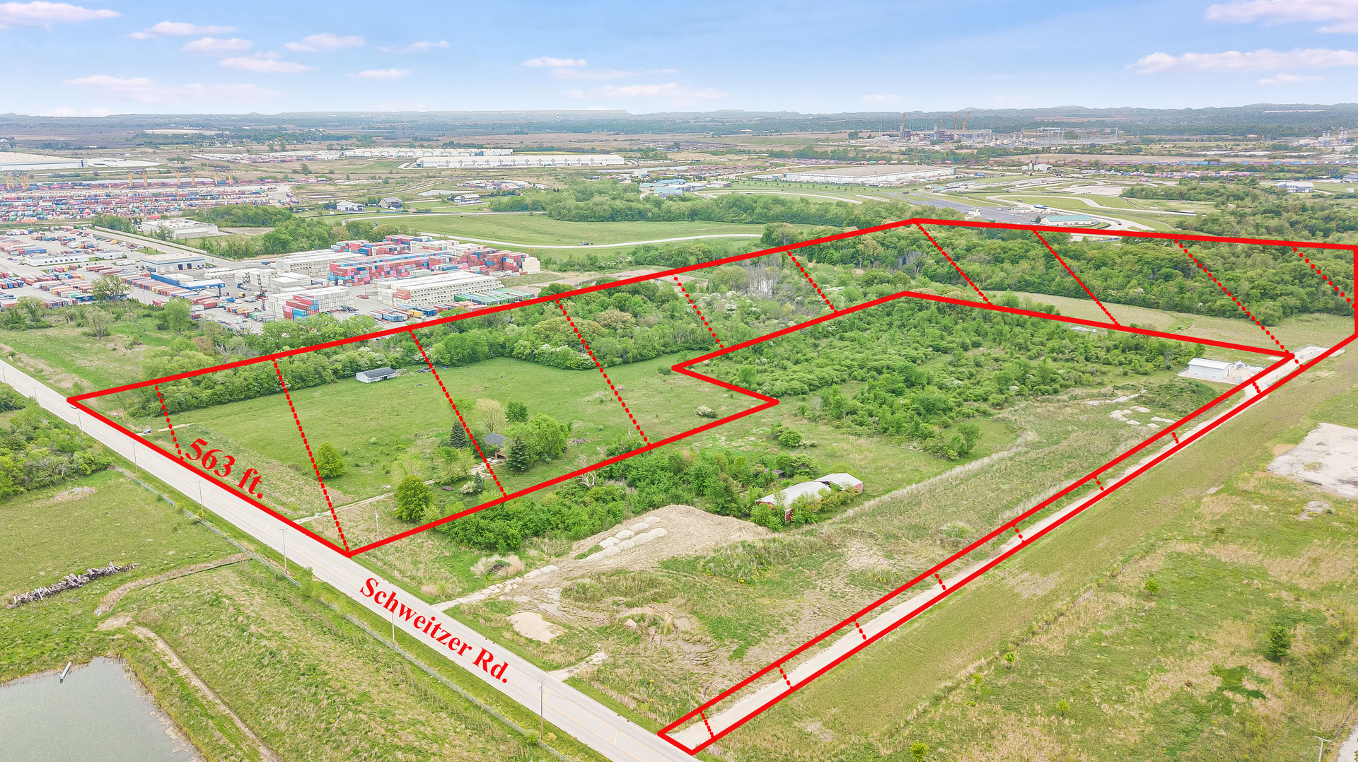 Rare opportunity to own a 35 acre parcel in the center of the Intermodal Port.  Located on Schweitzer Rd. near the bridge connecting Vetter Rd. and I-80.  3 entrances from Schweitzer.