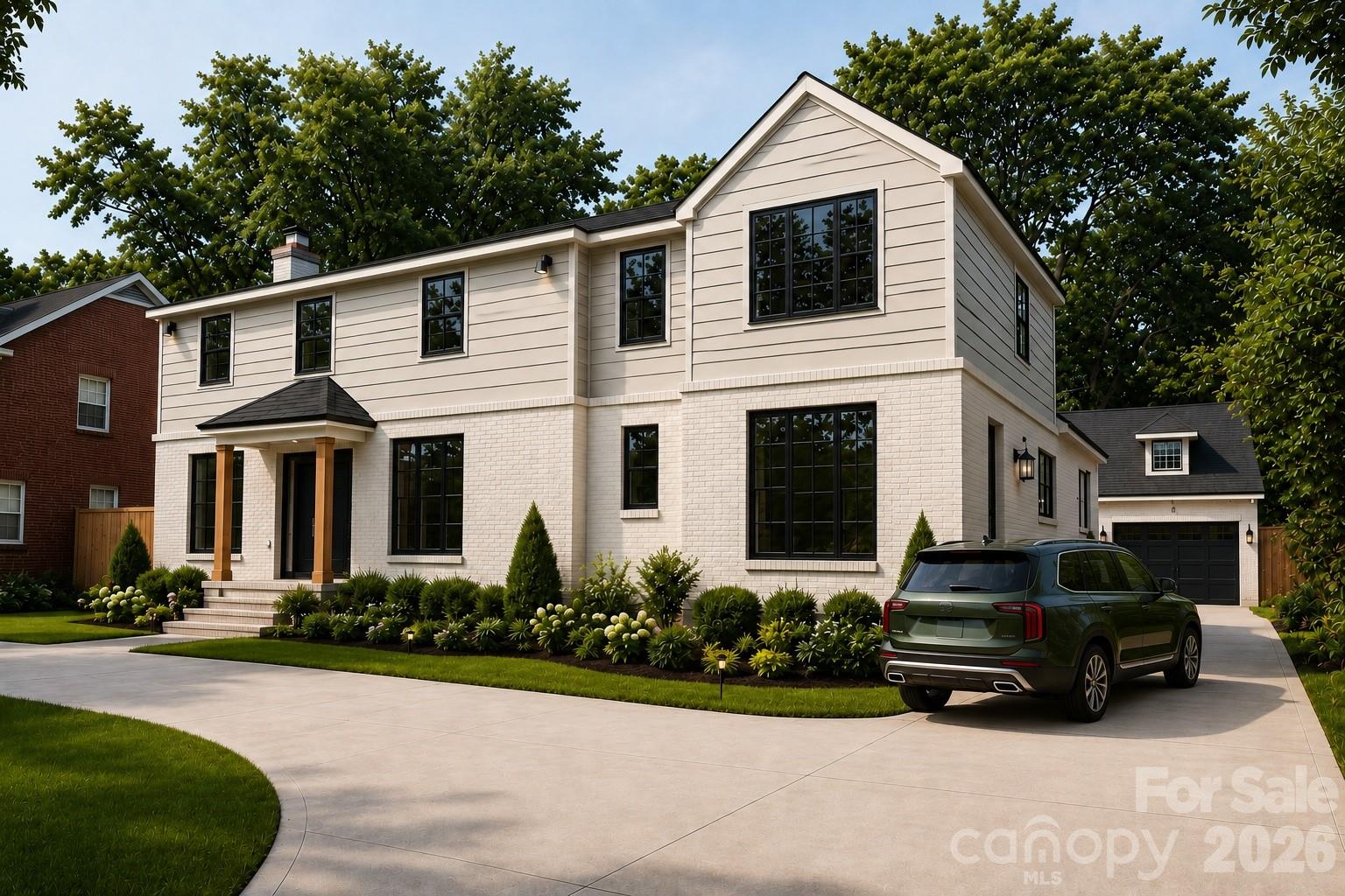 Currently under construction with completion anticipated by the end of September 2026, this extraordinary five-bedroom, four-full- and one-half-bath property—including a private guest suite above the detached garage—is being completely reimagined into a sophisticated transitional estate along prestigious Providence Road, offering effortless access to Myers Park, Eastover, Dilworth, SouthPark and Uptown Charlotte. Designed to balance refined entertaining with elevated everyday living, the residence will unfold from a gracious entry hall into light-filled formal living and dining rooms, a private office and an expansive family room anchored by a statement fireplace. At the heart of the home, a beautifully appointed chef’s kitchen will feature an oversized gathering island and adjoining breakfast area, complemented by a dedicated scullery and butler’s pantry, generous walk-in pantry and thoughtfully designed service spaces. A mudroom with a custom drop zone, separate laundry room and powder room add everyday function without compromising the home’s polished aesthetic. Upstairs, the serene primary suite will feature a spa-inspired bathroom and generous dressing and closet space, accompanied by three additional bedrooms and two additional full bathrooms. The detached two-car garage introduces exceptional versatility with finished secondary living quarters above, including the property’s fifth bedroom and fourth full bathroom—ideally suited for overnight guests, multigenerational living, a secluded home office or a private studio. Curated architectural details, abundant natural light, elevated finishes, outdoor entertaining areas and thoughtfully planned landscaping will complete a residence that feels timeless, tailored and entirely new while complementing the character of its established Myers Park setting. Depending upon construction progress, contract timing, material availability and seller approval, an early buyer may have the opportunity to participate in select remaining finishes, subject to written agreement. Any square-footage figures are preliminary estimates and are subject to change; professional measurements are forthcoming. Images identified as conceptual renderings or AI-enhanced concept images are intended solely to illustrate the envisioned completed design and may depict finishes, fixtures, appliances, furnishings, landscaping or other elements that are subject to change; they do not represent the property’s current condition or guarantee the final completed product. Plans, dimensions, square footage, materials, fixtures, finishes, included features and completion timing remain subject to construction progress, permitting, inspections, field conditions, availability and written contractual terms. Buyer and buyer’s agent should independently verify all information.