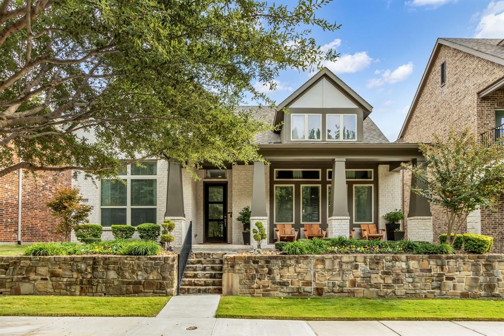 Spectacular style, beautifully designed and loaded with custom features! This bright and open Ashton Woods plan brings a unique blend of luxury living, efficiency, vibrant location, and peaceful greenspace views.  A sleek and modern kitchen features quartz countertops, large center island, 5 burner gas cooktop, stainless appliances, walk-in pantry and under cabinet lighting. The spacious living room includes soaring ceilings, rich hardwood floors, gas fireplace, and large windows that fill the space with natural light.A private owner's suite offers a spa-like bathroom with freestanding tub, dual vanities, frameless glass shower and generous walk-in closet. The opposite side of the home includes two additional bedrooms, separated by a full bath with updated finishes and plenty of storage. Other interior upgrades include custom fireplace surround, solid core interior doors, remote controlled blinds, custom full-length drapes and more! Washer, dryer and refrigerator included!Located in the walkable, resort style community of The Trails at Craig Ranch, you'll enjoy direct access to stunning parks, paved trails, PGA Championship golf and dinner club, upscale fitness complex, local shops and a great selection of dining options. Easy access to top rated Frisco ISD schools, sporting venues, freeways and business centers.Step outside to enjoy multiple outdoor entertaining spaces, including a covered patio and inviting front porch with scenic views of Dr. Kenneth Cooper Park and trails. Whether hosting gatherings, enjoying quiet mornings, or taking advantage of the many recreation options, you’ll love the vibrant area, luxury amenities and low maintenance lifestyle of Craig Ranch, McKinney!