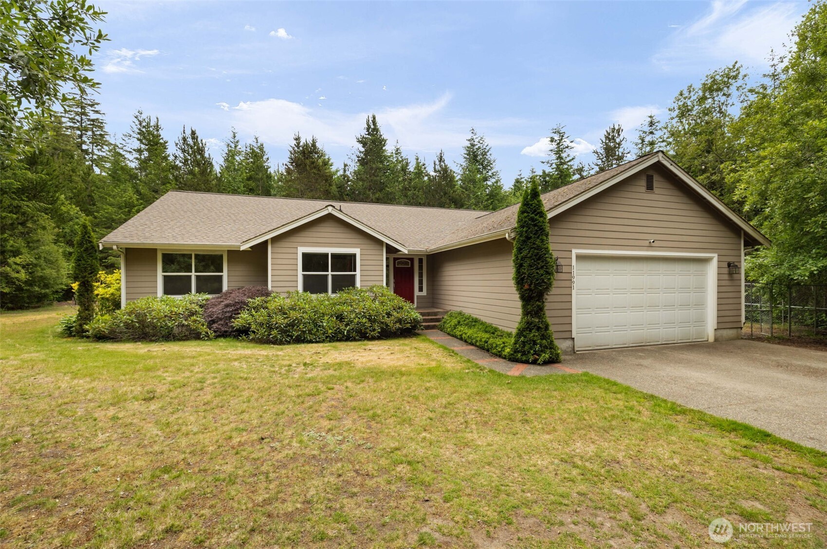 This beautiful, peaceful and well laid out custom rambler sits on expansive (1.84) private acreage near the end of a dead  end street surrounded by other homes on acreage. The floor plan features large windows and high ceilings in the living and  dining areas. The main living spaces separate the master ensuite from additional bedrooms and office for added privacy.  The level property includes a garden area, large dog run and plenty of room for RV/boat parking, toys, farm animals or a  future shop/barn. Tall garage with sturdy shelving. Conveniently located just minutes from Highway 16, Costco, Target,  Home Depot, Walmart, Lowes, Safeway, Fred Meyer, St. Anthony Hospital and ER, restaurants, and the Purdy Spit. Seller  has 3% interest assumable VA loan with a balance of around $509,000. Yearly Road Maintenance Assoc. dues is $300.