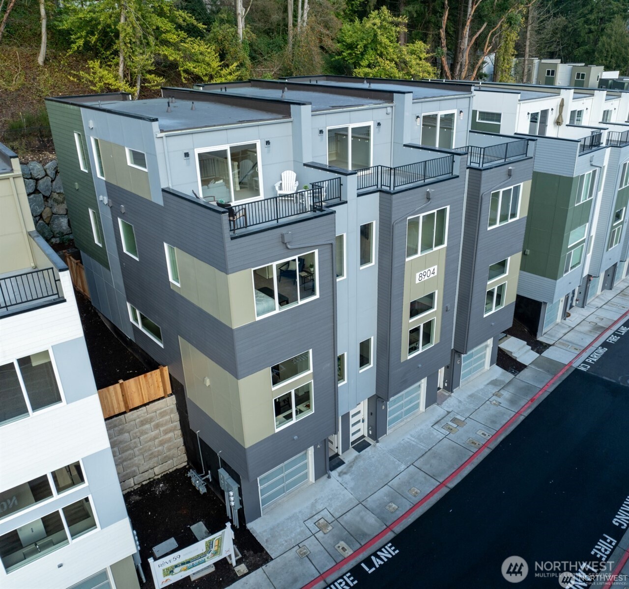 LAST END UNIT!!! ONLY 2 HOMES LEFT!! Rates Starting at 3.875%, see agent for details. SPECTACULAR VIEWS from the rooftop deck! Lot 24 at Reve59 by MSR Communities offers a RARE private fenced backyard. LUXURY FINISHES THROUGHOUT:13'ceiling in the kitchen, 3cm quartz countertops, soft-close cabinetry w/under cabinet lighting in kitchen, gas cook top, SS appliances, full height tile backsplash, durable LVP on main floor, electric fireplace, 5 mini splits providing heating & cooling, 5-piece primary bath w/ floating cabinets & soaking tub. Smart home features: cat-6 wiring,2-car garage w/app enabled opener +keypad, wired for e-v charging, tube for hidden TV wires, ring doorbell. Located close to DT Bothell. Northshore SD. Buyer Reg Policy