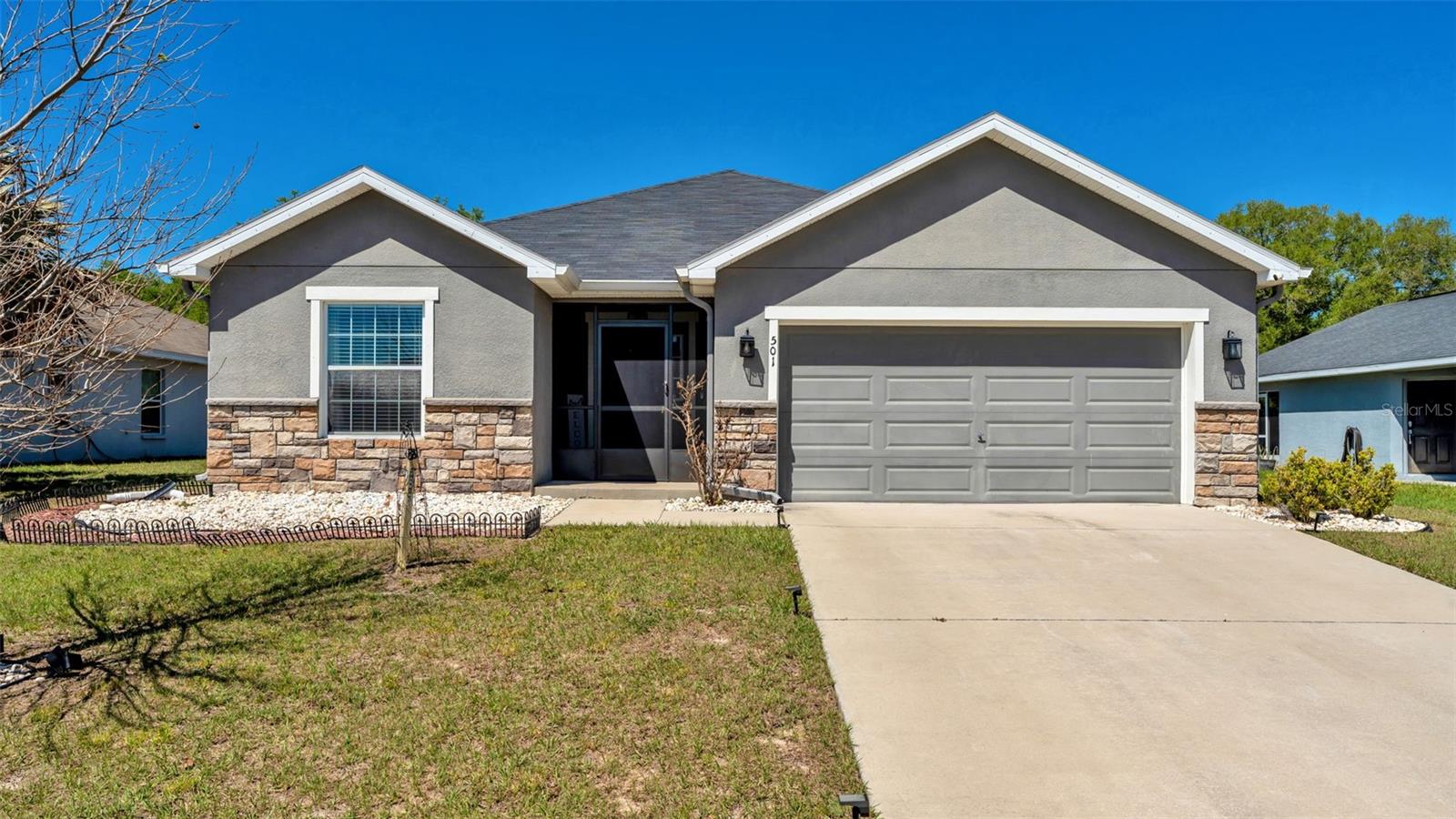 Welcome to this beautifully maintained 3-bedroom, 2-bath home with a dedicated office space in the charming community of Lake Alfred, FL. This move-in ready residence offers a bright and open floor plan, seamlessly connecting the kitchen and living area—perfect for both everyday living and entertaining. The home is exceptionally clean and thoughtfully designed, combining comfort with modern style throughout.Enjoy relaxing mornings or peaceful evenings on the screened-in patio, ideal for taking advantage of Florida’s year-round sunshine. Energy-efficient solar panels help keep electric bills impressively low, adding long-term value and sustainability. With a low HOA of just $33 per month, this property offers affordability without sacrificing quality.Whether you're working from home, hosting guests, or simply enjoying a quiet night in, this home provides the perfect balance of functionality and comfort. Don’t miss the opportunity to own this stylish and energy-efficient gem in a desirable location!