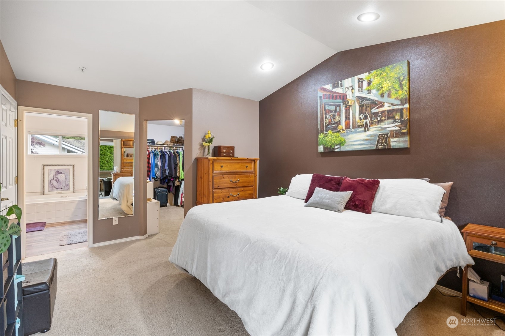 Unit B - Large Primary bedroom with huge walk in closet and en-suite bath