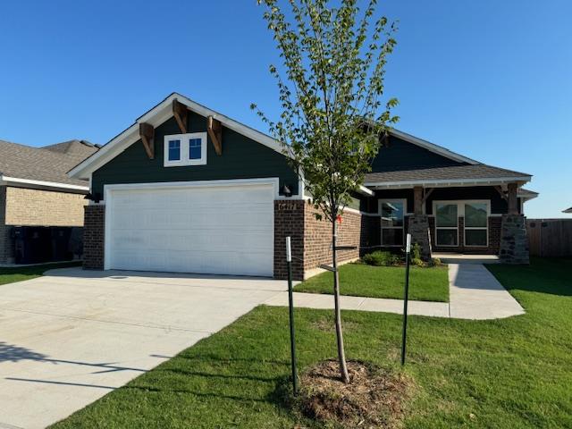 NEWLY BUILT ENERGY EFFICIENT CONSTRUCTION in the Abbot Lake community in SEOKC.  Moore school district.  Conveniently located off SE 89th & Sooner Rd, quick commute to Tinker Air Force Base to the north and Norman to the south.  The community has an amazing splash pad, playground and fishing pond for your enjoyment.  The home features wood look tile throughout the main living areas with carpet in the 3 bedrooms.  Master suite to the back of the home with double vanity, garden tub and tile shower.  The secondary bedrooms are to the side of the home with a mud bench in the utility room off the garage entry.  Kitchen features stainless steel gas range with built in microwave, pantry and a window over the kitchen sink to the backyard.  Covered back patio with fully fenced backyard, pet friendly with additional refundable pet deposit.