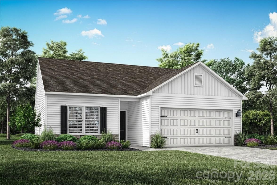 New construction single story home featuring 3 bedrooms, 2 bathrooms, and a spacious 2-car garage. Designed with comfort and style in mind, this home offers an open-concept layout perfect for both entertaining and everyday living.Luxury vinyl plank flooring flows throughout the main living areas, creating a clean and contemporary feel. The kitchen serves as the heart of the home with a full stainless steel appliance package included, elegant white shaker-style cabinetry, soft-close drawers and cabinet doors, and upgraded finishes that blend style with functionality.The spacious primary suite offers a relaxing retreat, while the secondary bedrooms feature soft carpeting for added comfort. The thoughtfully designed single-story layout provides easy flow and convenient living throughout.Located in Gastonia’s growing Stagecoach Station community with convenient access to shopping, dining, and major highways, this home also offers an easy commute to Charlotte while providing the comfort of suburban living. Schedule your private tour today.By obtaining financing through our preferred lender take advantage of seller concessions, like our Builder Paid Closing Costs. Plus take advantage of our $0 Down Programs.