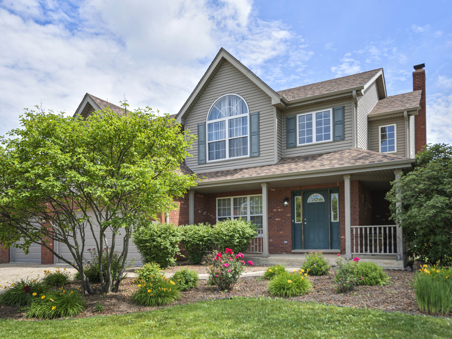 Welcome to this spacious 4-bedroom, 3.5-bath home in a highly desirable neighborhood served by top-rated schools-perfectly designed for comfort, convenience, and everyday enjoyment. The heart of the home is a beautifully updated kitchen featuring abundant maple cabinetry, stainless steel appliances, a center island with seating, and a walk-in pantry. A cozy family room with a wood-burning fireplace and a large dining area make entertaining effortless. Step outside to your private backyard oasis-with no neighbors behind you-featuring a newer above-ground pool, maintenance-free Trex-style deck, storage shed, and direct access to a scenic walking trail right behind the home. Upstairs, the primary suite offers vaulted ceilings and a luxurious en suite bath with dual sinks, a whirlpool tub, and a separate walk-in shower. Another bedroom also features a vaulted ceiling, while a third includes a versatile 9x9 bonus room-ideal for a home office, study space, or creative corner. The finished basement expands your living space with a full bath, a second refrigerator, and abundant storage. Main-floor laundry offers convenience, while optional basement hookups with utility sink provide flexibility. Additional highlights include a heated 3-car garage (with yet another refrigerator that can stay!), a brand new roof and gutters (2023), and fantastic curb appeal.   Unbeatable location-close to the nearby elementary school, train station, Central Park, coffee shop, restaurants, and shopping. This is a rare opportunity to own a great home with space and privacy-don't miss your chance!