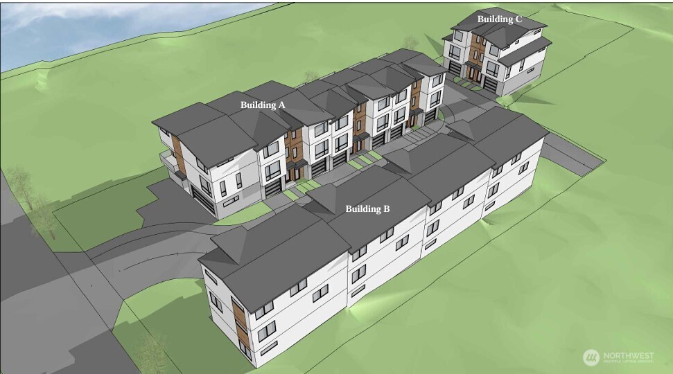 Selling together with adjacent Lot. Rare shovel-ready to build 13-unit townhome project in Lynnwood—LDA permit in hand, fully approved, and ready for construction. No wetlands, no buffers. Efficient unit mix (972–1,759 sq ft) designed for strong resale performance. Nearby new construction selling $540K–$690K with rapid absorption. Builder-friendly layout, modern design, and immediate mobilization possible. Outstanding opportunity for developers seeking a clean, shovel-ready project in a high-demand corridor. Sold AS-IS. Buyer to verify all information to their satisfaction. Value is in the land and development.