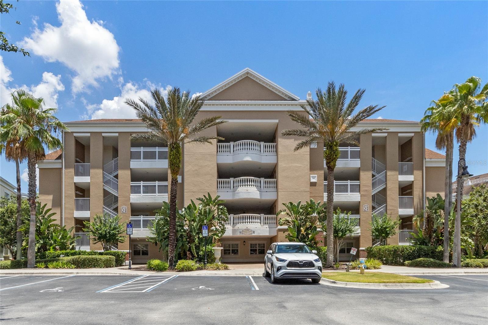 Discover the perfect getaway in the heart of Reunion, Florida! Reunion is known for its luxurious resort-style living and beautiful golf courses. The community has 3 Championship designed Golf Courses, Water Park , Dog Park , Playgrounds, Restaurants and much more. Welcome to this exceptional second floor corner unit with 3 bedroom / 3 bathroom condo with transferable ACTIVE MEMBERSHIP, comes FULLY FURNISHED and is very well maintained.The open concept layout creates a seamless flow between the kitchen, dining area, and living space. Living space floor area was updated to hardwood floor giving it a modern look. This design maximizes the sense of space, allowing for easy interaction and entertaining. The large sliding doors open to a huge balcony perfect to enjoy your breakfast or a cocktail in the evening. Each bedroom has their own bathroom . For your convenience there is a storage right next to the apartment entrance. The HOA fee includes cable and high speed internet.