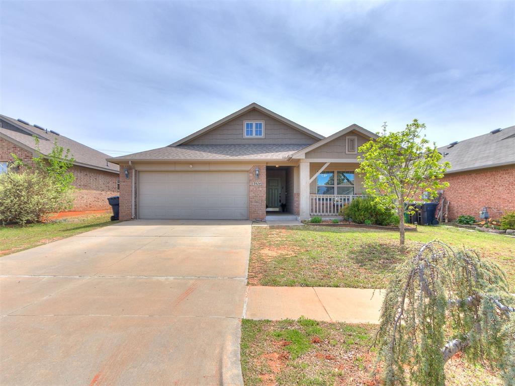 Don't miss your opportunity to own an affordable home within the sought-after Mustang School District!!  Welcome to the Fountain Grass addition. Step inside and feel the warmth right away, with updated rich hardwood floors and vaulted ceilings. Tons of windows throughout creating tons of natural light! This one-owner home is very versatile offering three bedrooms PLUS a dedicated study that could be used as a fourth bedroom if needed. The split floor plan creates a sense of privacy and flow, with the primary suite located at the front of the home, complete with a walk-in closet. Secondary bedrooms are generously sized, one also featuring its own walk-in closet, giving everyone a space that feels like their own. The open concept kitchen brings everything together with granite countertops, a coffee nook, stainless steel appliances, and a gas range ready for busy mornings and family get togethers. Both bathrooms offer plenty of space, finished with gorgeous marble countertops, YES marble! Another great feature is a designated laundry room ready for your trendy touches! Start your mornings with coffee on the covered front porch, or wind down in the evening on the back patio. Plenty of space in the backyard for pets to run, kids to play, or gardens to be made. For added peace of mind, your home also has a storm shelter in the garage and a brand new roof is going on 4/17.  Additional buyer incentives include an assumable loan with a 2.87% interest rate! Up to 1% of loan amount in closing costs awarded to buyer if they go with preferred lender! Lovingly maintained and move-in ready!   This is more than just a house, it is a place ready to be lived in, cared for, and for memories to be made!
