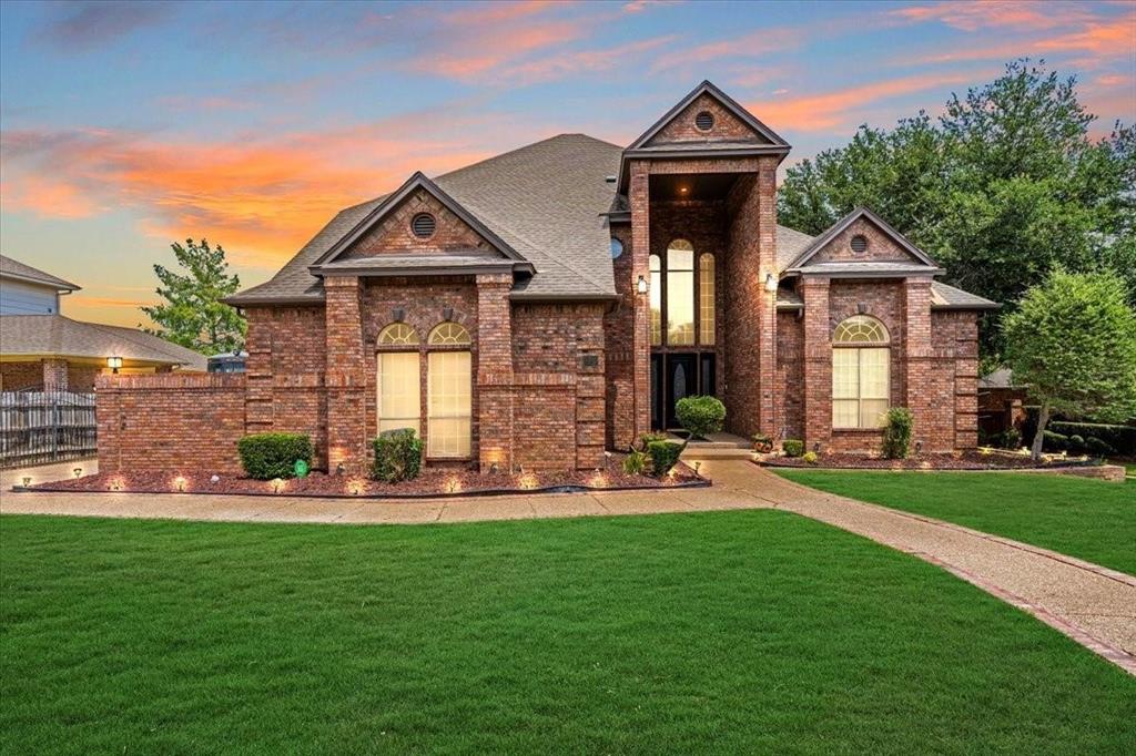 Welcome to the desirable Georgetown community, offering a private pond, walking trail, and playground. This beautifully designed home features an open floor plan that seamlessly blends the living, dining, and kitchen areas, highlighted by soaring 24-foot ceilings, multiple living spaces, and two inviting fireplaces. The chef’s kitchen boasts granite countertops, a spacious center island, stainless steel appliances, and abundant cabinetry. The primary suite is a true retreat with a cozy sitting area, large windows, dual vanities, a jetted tub, and an impressive walk-in closet complete with built-ins and a separate cedar closet. Timeless details throughout the home include wood beams, crown molding, tray ceilings, and recessed lighting.
Step outside to your private backyard oasis with a sparkling pool and covered patio, ideal for both relaxation and entertaining. A wide driveway and three-car garage provide ample parking, including space for an RV. Conveniently located near shopping, dining, entertainment, and with easy freeway access.