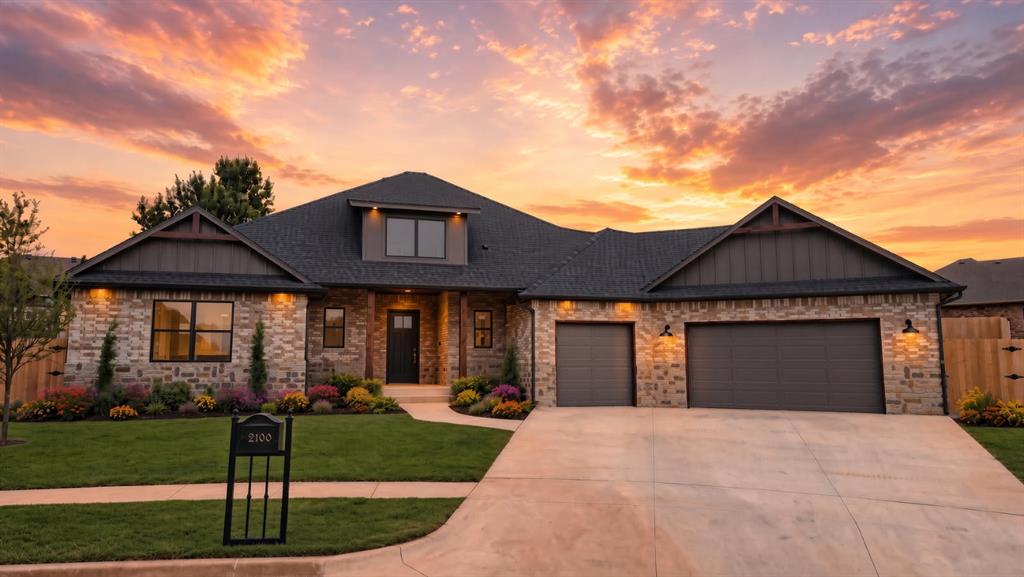 Step into exceptional design and effortless living at this stunning 2026 Parade of Homes show home! This one-of-a-kind floor plan is situated on an oversized cul-de-sac lot. This 2,335-square-foot residence combines thoughtful functionality with a warm, sophisticated Scandinavian-inspired aesthetic. The inviting open floor plan creates an ideal flow for everyday living and entertaining, featuring beautiful wood flooring, a striking fireplace, and an abundance of natural light. The split-bedroom layout offers privacy and flexibility, with 4 bedrooms and 3 well-appointed bathrooms. The kitchen is designed to impress, featuring a spacious walk-in butler’s pantry with luxurious leathered and honed granite countertops and expansive island. Whether hosting guests or enjoying a quiet evening at home, the thoughtful details throughout make this space both beautiful and highly functional. The outdoor living space truly sets this home apart. Massive covered patios wrap around two sides of the back of the home, creating expansive areas for dining, entertaining, or simply relaxing outdoors. The oversized backyard offers a rare sense of seclusion, enhanced by elevated fencing and completed professional landscaping for a beautifully finished private retreat. A spacious 3-car garage adds convenience and storage as well as a full pass-through door, while the cul-de-sac setting provides an ideal backdrop for this distinctive new home. From its serene Scandinavian design, and open-concept living spaces to its exceptional outdoor entertaining areas, this Parade of Homes show home delivers style, comfort, privacy, and functionality in one impressive package.