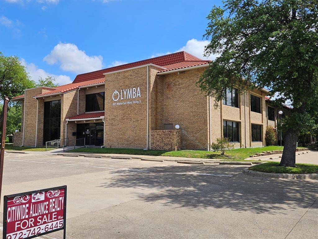 Location, visibility, and flexibility- this property has it all. Perfectly positioned conveniently located in between 3 major highways! Dallas North Tollway, Interstate 635 and 75 Central Expressway.offers exceptional exposure and accessibility in one of Richardson's most desirable commercial corridors. This two-story freestanding office building is thoughtfully designed with a mix of executive offices, conference rooms, and open workspaces ideal for a corporate headquarters, medical practice, or professional firm seeking a refined and professional presence suitable for business -office , educational building, or medical. Each level is equipped with restrooms and kitchen facilities, making the building move-in ready for a single user or easily adaptable for multi-tenant use. Zoned Corridor Commercial (CC), the property allows for office, service, and limited manufacturing uses, giving owners flexibility and multiple long-term options. Large parking lot, the property provides convenience that stands out in the current market. Class A office rents in average in the low-to-mid $40s per square foot, reflecting the strength, growth, and stability of this submarket. 901 Waterfall Way means more than acquiring a building—it’s securing a foothold in one of Texas’s most established and resilient commercial markets. Whether you choose to occupy, lease, or hold as an investment, this property represents an exceptional opportunity for growth, visibility, and long-term value in the heart of Richardson. The current use of the building second floor, is for computer AI software development. A major face lifting has been done in the last few years to a new second floor plan, individual cubicles located on the second floor of the building, conference room, air conditioning,  an updated ventilation computer room, windows, new copper metal roof. There are 2 eat in kitchen areas, one for each floor. The flexibility to modify the first floor may exceed the possibilities of benefits.