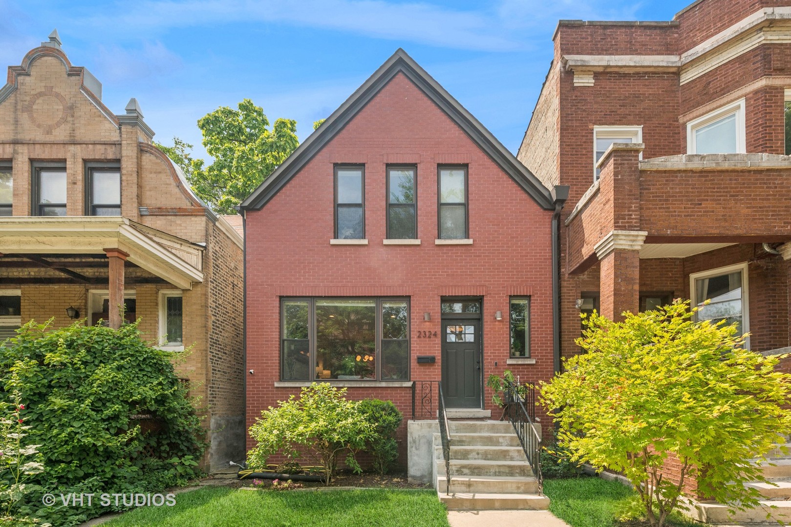 This modern and updated single-family home in Logan Square offers three bedrooms and two bathrooms, situated on an oversized 25x138 lot along a beautiful, tree-lined street. The interior features tremendous closet and storage space throughout. The kitchen boasts designer finishes, including granite countertops and Grohe faucets. Both bathrooms are stunning, spacious, and sparkling. The unfinished basement provides ample ceiling height, an exit, and drain tile, making it ready for future expansion. This home is move-in ready and has been meticulously maintained by the current owner. It is filled with natural light, and the backyard provides a gorgeous retreat from city life. An oversized two-car garage adds even more convenience. The location is ideal, just two blocks from the Blue Line, walkable to all the Logan Square restaurants and nightlife, and close to Palmer Square Park for additional green space.