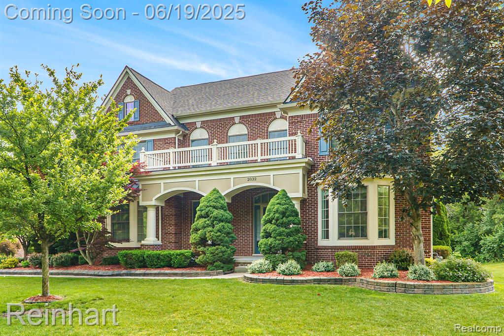 Located in the desirable Vintage Valley Subdivision, this impressive brick home sits on a spacious corner lot backing to peaceful woods, offering privacy & natural beauty. Featuring formal living & dining rooms, soaring ceiling in great room, a 1st floor study, & double staircases. Natural light floods the home, enhancing its airy feel, especially in the expansive kitchen which opens to the great room w/ fireplace. It walks out to a private patio for easy entertaining. Enjoy the convenience of a 3-car garage, a partially finished basement ideal for extra living space, & a cul-de-sac location perfect for quiet living. Recent updates include a new roof (2022) and fresh exterior paint (2024). The property borders a shared common area, providing added green space for recreation or relaxation.
