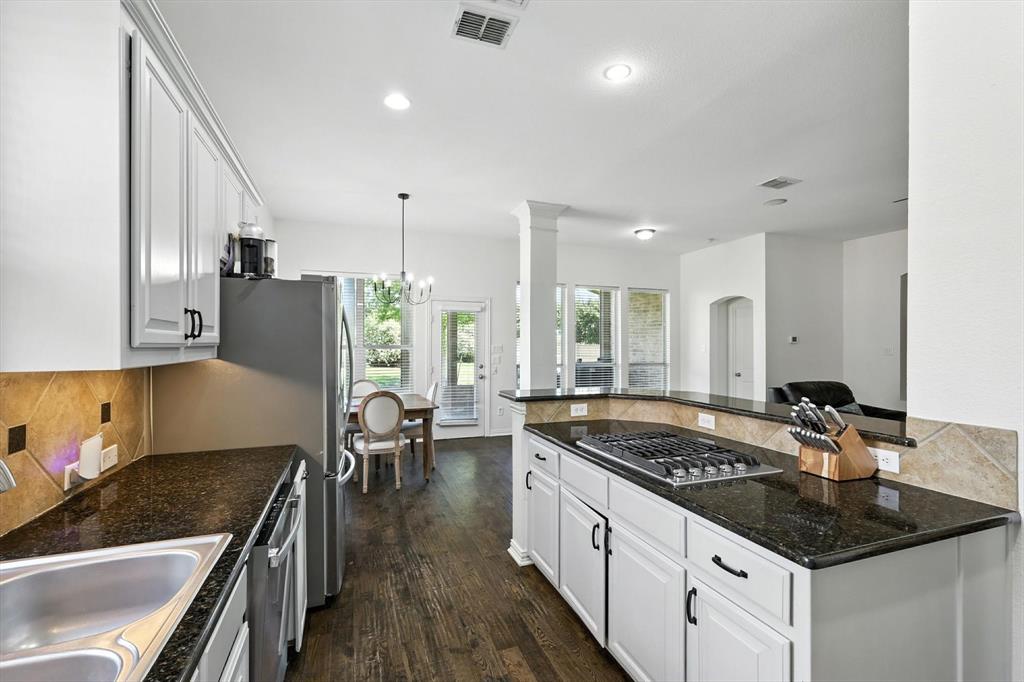 Step into this two-story home in the Aspendale neighborhood of McKinney.The main level includes a bright kitchen with granite countertops, gas cooktop, and stainless steel appliances, opening to a large living room with a fireplace and backyard views. At the front of the home, a dedicated office and separate formal dining area provide flexible space for work, gatherings, or play.Upstairs, a spacious loft and media room offer additional areas for hobbies, entertainment, or relaxation. The oversized cul-de-sac lot features a wide backyard with ample room for outdoor activities or a future pool.Located in Frisco ISD, just a short drive of parks, walking and biking trails, shopping centers, grocery stores, and a variety of restaurants. Nearby roadways provide convenient access to Frisco, Allen, and other surrounding areas.