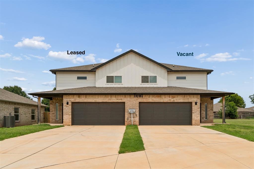 Invest, live or do both.  Don't miss this exceptional opportunity to own an entire modern duplex in one of Edmond's most convenient locations.  One unit (1037) is currently leased, providing immediate income from day one, while the second (1033) is vacant. Perfect for an owner-occupant or to quickly add another tenant and maximize cash flow.  Each side features 3 bed 2-1/2 bathrooms, an open floor plan, stylish finishes, all appliances and 2 car attached garage.  Whether you're building your real estate portfolio or searching for the perfect house hacking opportunity, this property checks all the boxes with strong rental history, low maintenance construction, and excellent access to shopping, restaurants, schools and major highways.