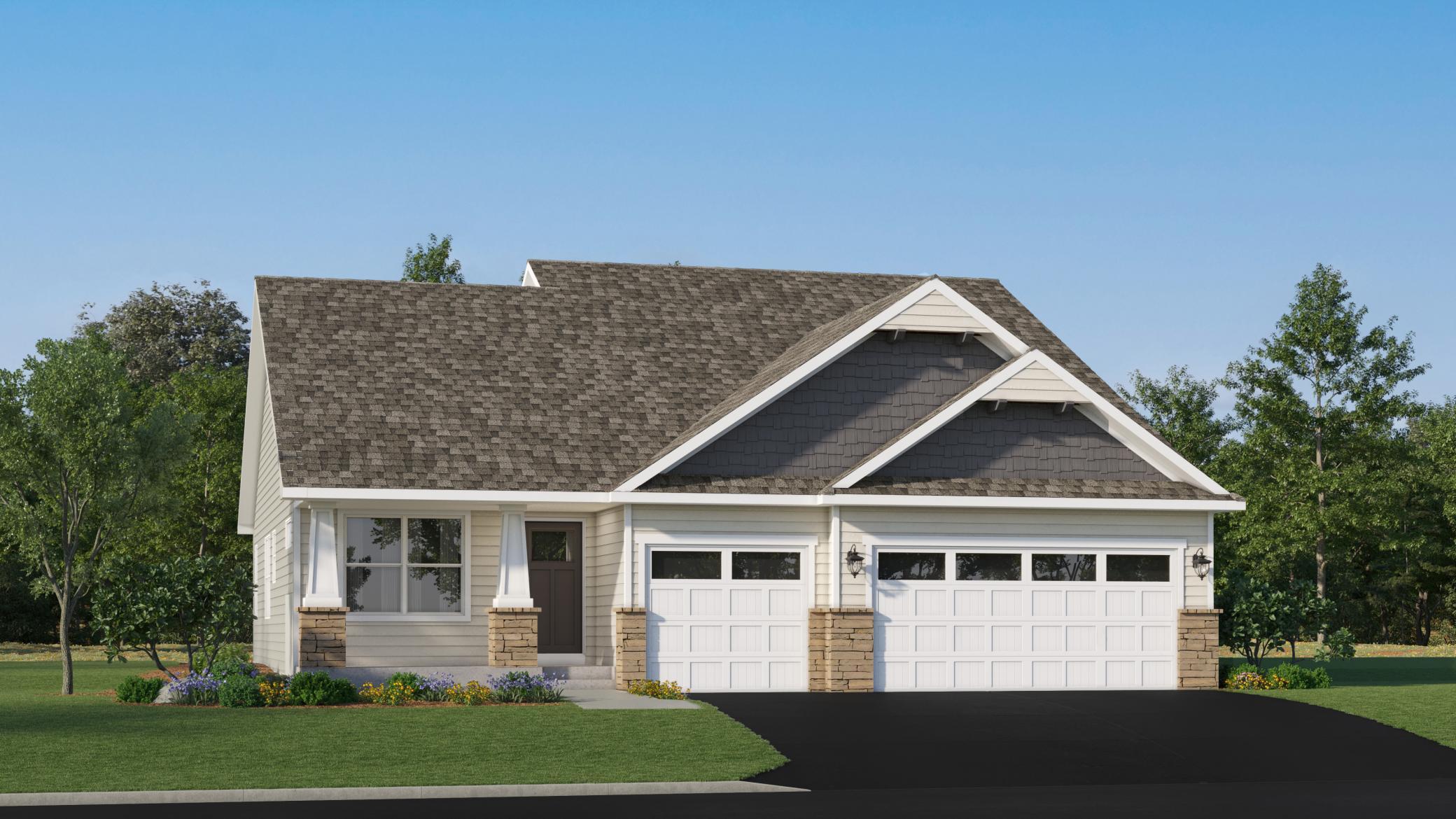 Ask about how to qualify for $5,000 with the use of the Seller's Preferred Lender! This home is move-in ready! The Courtland II is a beautifully designed home that delivers style, space, and flexibility—perfect for modern living! This thoughtfully designed 4-bedroom, 3-bathroom home features a spacious 3-car garage and a charming front porch that welcomes you home. Inside, the vaulted main level impresses with a light-filled, open-concept layout. A flex room offers the perfect space for a home office, playroom, or reading nook. The kitchen shines with quartz countertops, a center island, stainless steel appliances, and a pantry, seamlessly flowing into the dining area and cozy living room with a modern fireplace. Large windows throughout flood the space with natural light, creating a warm and inviting atmosphere. Upstairs, you'll find 3 generous bedrooms including the owner’s suite, which features a private bathroom and a walk-in closet. The lower level offers even more space with a fourth bedroom, a spacious recreation room, bathroom, laundry area,  and convenient walkout access to the backyard.