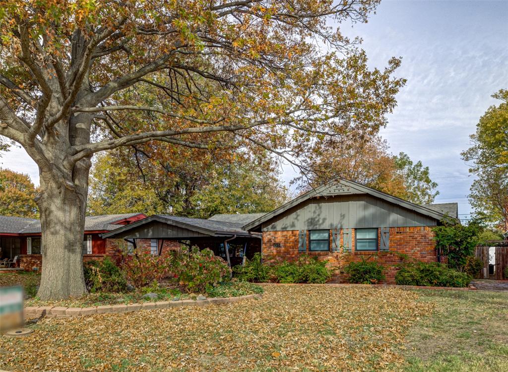 Well-maintained 3-bedroom, brick home located in central Norman. Features include formal living area, all-glass Florida room, large den with vaulted ceilings and floor-to-ceiling fireplace, and wood floors. Nestled among mature trees, double car drive plus double carport, outdoor hobby/storage building, and private backyard with patio. Conveniently situated within walking distance to the high school and close to shopping and dining. Perfect blend of comfort, charm, and convenience!