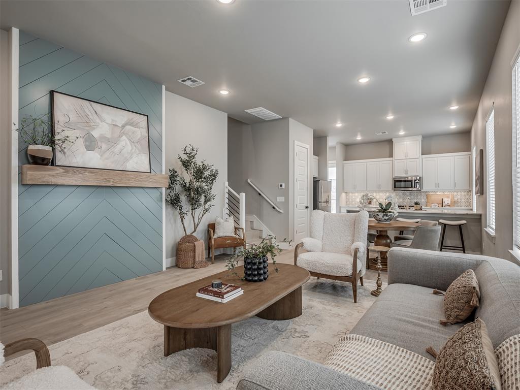 This “Instagram worthy” four bedroom (plus a small pocket office) and 2.5 bath home is ideally situated on an oversized corner lot in gated Highland Pointe which is located next to Chisolm Creek, Top Golf, Costco and the Quail Springs Mall. Constructed by Bespoke Building Company, this high-end residence features custom soft close cabinets, upgraded quartz countertops with a waterfall edge in the kitchen and numerous designer finish outs. The master bathroom is spa-inspired and includes a glass shower and modern free standing soaking tub. Recently completed in 2025, the home includes a tankless hot water heater, a full appliance package (including washer & dryer) and window blinds. Residents of Highland Pointe will enjoy a brand-new resort style pool, clubhouse and fitness center.