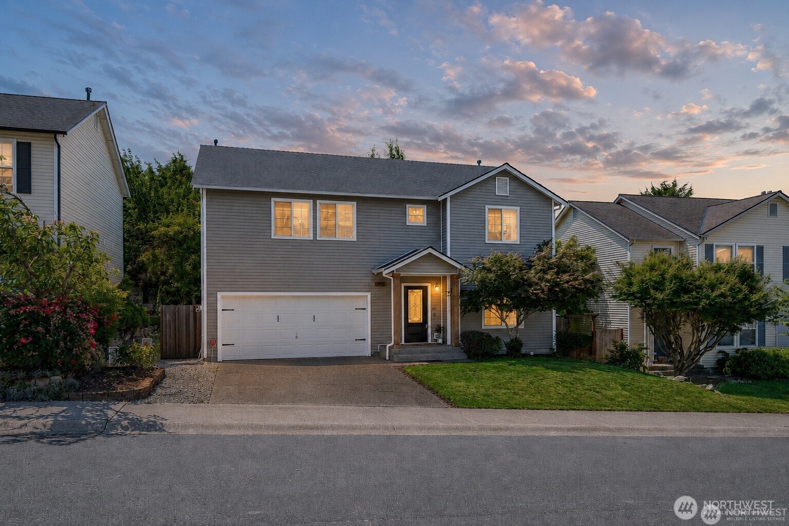 FANTASTIC neighborhood and location featuring a spacious 3 bedroom, 2.5 bath home offering 2,376 sq ft of comfortable living with room to spread out. The main level features generous living and dining spaces, a cozy fireplace, great natural light, and an easy flow into the kitchen and dining nook. Upstairs, the oversized primary suite is a true highlight with a large walk-in closet and ensuite bath, plus two additional bedrooms and an upstairs loft. Thoughtful updates include a refreshed guest bath with newer high-performance toilet, added storage shed, and concrete sidewalk. The fenced backyard is ideal for pets, play, gardening, or relaxing, while still being low maintenance. Tucked into a quiet setting, this home offers peaceful everyday living with space to work, create, entertain, and enjoy all on a dead end street with wonderful neighbors! Welcome home.