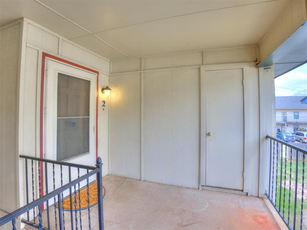 Beautifully updated upper-level condo in Highland Park, ideally located in Norman just minutes from the University of Oklahoma. Offering 3 bedrooms and 2 bathrooms, this inviting home combines comfort, style, and convenience in a peaceful setting surrounded by mature trees and green space.The spacious kitchen features granite countertops, stainless steel sink and appliances, a large pantry, and an oversized dining area perfect for everyday living and entertaining. The living room offers a cozy wood-burning fireplace, a generous coat closet, and sliding glass doors leading to a private balcony where you can relax and enjoy serene, tree-lined views.The primary suite includes a walk-in closet and an updated en-suite bathroom with granite countertops, a private toilet room, and a large shower. Both secondary bedrooms also feature ceiling fans and walk-in closets, providing plenty of storage and comfort. The second bathroom offers granite countertops, a tub/shower combo, and a storage closet with washer/dryer hookups for added convenience.Fresh interior paint throughout gives the home a bright, refreshed feel. Recent exterior improvements include a brand-new sidewalk in front of the property, with additional landscaping enhancements currently underway. Monthly HOA dues cover water, trash, sewer, exterior maintenance, exterior insurance, common areas, community pool access, and on-site laundry facilities — though this unit includes it's own washer/dryer hookups. A one-time HOA sign-up fee equal to three months of dues is required at closing. Short-term rentals are not permitted.Enjoy an unbeatable location close to OU, shopping, dining, entertainment, and easy highway access — everything you need is just minutes away!