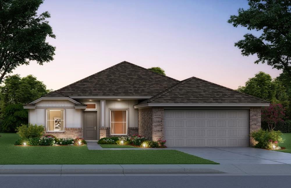 Welcome to The Bella, a stunning new construction home currently under construction in the highly sought-after city of Moore, Oklahoma. This thoughtfully designed 3-bedroom, 2-bath home with a 2-car garage.Inside, The Bella features a bright and open-concept layout that seamlessly connects the kitchen, dining, and living areas—ideal for both entertaining and everyday living. A dedicated office/study is highlighted by a popular farmhouse-style sliding barn door, creating a stylish and functional space perfect for remote work, hobbies, or quiet retreat.Built with modern efficiency and durability in mind, this home includes a tankless water heater, argon gas-filled tilt-in windows, low-maintenance cement siding, and 130 MPH wind-resistant roof shingles, providing long-term value, comfort, and peace of mind.Located within the highly regarded Moore Public Schools district, this home offers access to excellent educational opportunities and a strong community atmosphere. The property is just minutes from shopping, dining, parks, and everyday conveniences, with quick and easy access to I-35, making commutes to both Oklahoma City and Norman highly convenient.Experience the perfect combination of location, style, and functionality in this beautifully designed Bella floor plan.