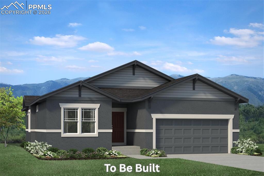 Welcome to the Appaloosa II at Percheron, an open-concept ranch built on a crawl space that balances effortless entertaining with comfortable everyday living. Step inside and you're immediately greeted by an expansive Great Room, Dining, and Kitchen that flow seamlessly together, creating the true heart of the home. The kitchen features a welcoming island perfect for casual gatherings and extra prep space. This home offers 3 bedrooms and 2 bathrooms on the main level, with the flex room converted into a third bedroom, ideal for guests, a home office, or a variety of other uses. The private Primary Suite includes a 5-piece bathroom and walk-in closet. The main level also includes a laundry room and coat closet for added convenience. This is a rare opportunity to build in Percheron, one of Colorado Springs' newest communities, where modern design and neighborhood living come together. This listing represents a to-be-built home. Photos and finishes shown are for illustrative purposes. Come finalize this home based on your needs!