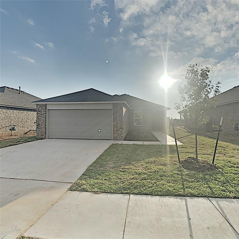 Welcome to this very nice, spacious 3-bedroom, 2-bathroom home located in Mustang, OK. As you step inside, you'll be greeted by beautiful wood look flooring that adds a touch of elegance to the space. The primary suite boasts an attached private bathroom and large walk-in closet, ample storage for all your belongings. The spacious kitchen features tons of cabinet space, perfect for meal preparation and entertaining guests. With an open concept design, the home offers a seamless flow between the kitchen, dining area, and living room, creating a warm and inviting atmosphere. Whether you're hosting a dinner party or enjoying a quiet evening at home, this house provides the perfect setting. Schedule a showing today and experience the comfort and convenience this home has to offer. Pets case by case.Tenant is responsible for refrigerator, microwave, washer, and dryer.Gas range and dishwasher are included.All residents are enrolled in the Resident Benefits Package (RBP) for $45.00/month which includes renters' insurance, credit building to help boost your credit score with timely rent payments, $1M Identity Protection, HVAC air filter delivery (for applicable properties), our best-in-class resident rewards program, and more! If you already have renter’s insurance, upon acceptance that it meets all lease requirements, the RBP would be $31.05/month. More details upon application.