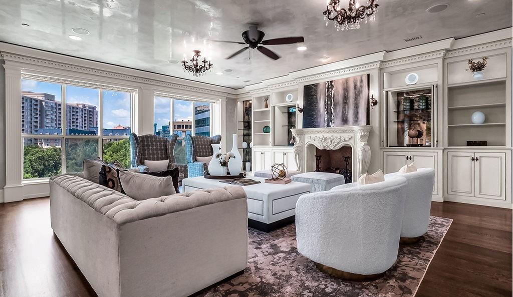 Views of Turtle Creek Park from the spacious Living area.
