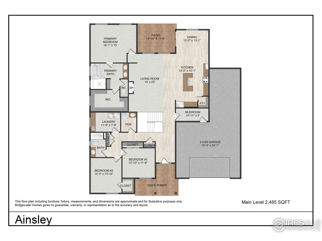 The Ainsley by Bridgewater Homes! This spacious, ranch style home, on just over an acre with room for an outbuilding (which can be added with Bridgewater Homes), has 3 beds and 2.5 baths and a full unfinished basement! Quality construction w/2x6 exterior walls & inviting open floor plan. Interior features, engineered hardwood floors, slab granite counters, cabinets by Tharp, stainless steel appliances, electric range/oven, walk-in pantry, electric fireplace, spacious master suite with luxury 5pc bath and large walk-in closet. Oversized 3 Car garage, front yard landscaping & 11'x15' patio. All Bridgewater homes include a refrigerator! Construction has not started. Home is NOT to be built.