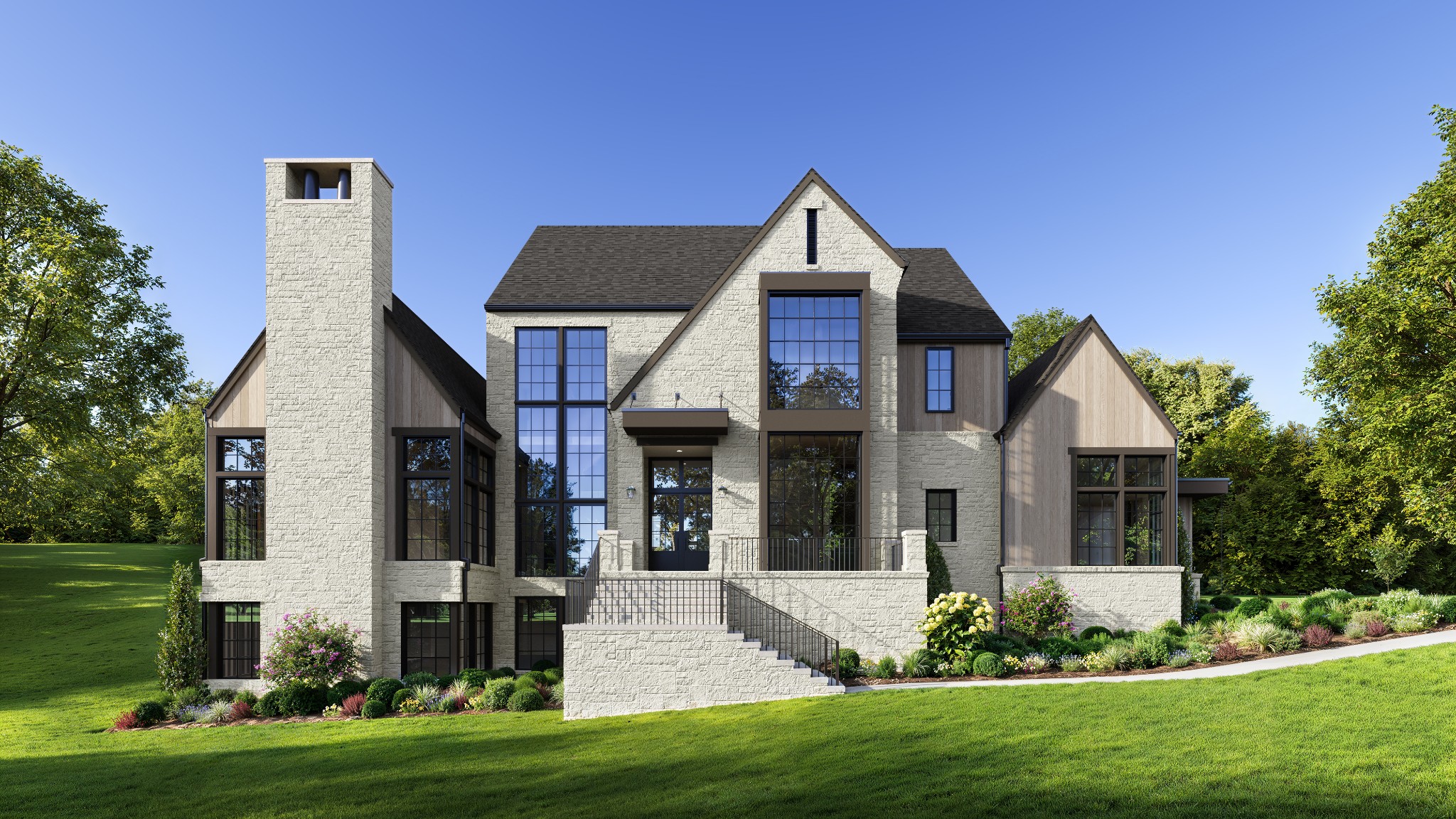 Presenting your Pre-Sale Opportunity for Unparalleled Luxury & Elegance in West Meade Estates. Crafted by visionaries, Landon Development is renowned for their Award-Winning custom craftsmanship & innovative sophistication. Along with architect Jack Herr & the artistry of JFY Design, they have brought to life a residence where beauty and purpose converge. They honor the landscape, creating a majestic hilltop home that is visually stunning! The design showcases seamless indoor-outdoor living spaces with soaring ceilings & expansive windows, flooding the home with natural light. Discover five spacious bedrooms, each with en-suite baths, including the primary suite with a 20' vaulted ceiling framed in white oak beams, fireplace and spa-inspired bath with a steam shower & expansive walk-in closets. The striking white oak–beamed great room, anchored by an Arcusstone fireplace, features a wall of glass doors that open onto a 22' x 19' covered terrace warmed by a stone fireplace—an entertainer’s paradise. Transitioning from the great room, volume and light carry into a culinary-crafted kitchen, featuring an impressive island, designer appliances, a generous space for culinary creation & a 13' x 12' dining nook.  A hidden gem for entertaining, the well-equipped preparation kitchen is tucked discreetly beside the formal kitchen. It offers seamless functionality and direct access to the cooking porch, complete with a beverage cooler & built-in grill.The home offers a study, versatile club room, playroom, & flex/exercise room. The many outdoor living spaces are perfect for family gatherings & tranquil retreats by your 40' x 20' gunite salt-water pool with a spa & tanning ledge. Only minutes from shopping, dining, & city access. 
Every Landon Development home is uniquely tailored & NEVER replicated, defying the ordinary, cookie-cutter norm. 
Third floor is the Terrace Level 🙂 
Please view the special renderings to envision your completed home & click individually for details.