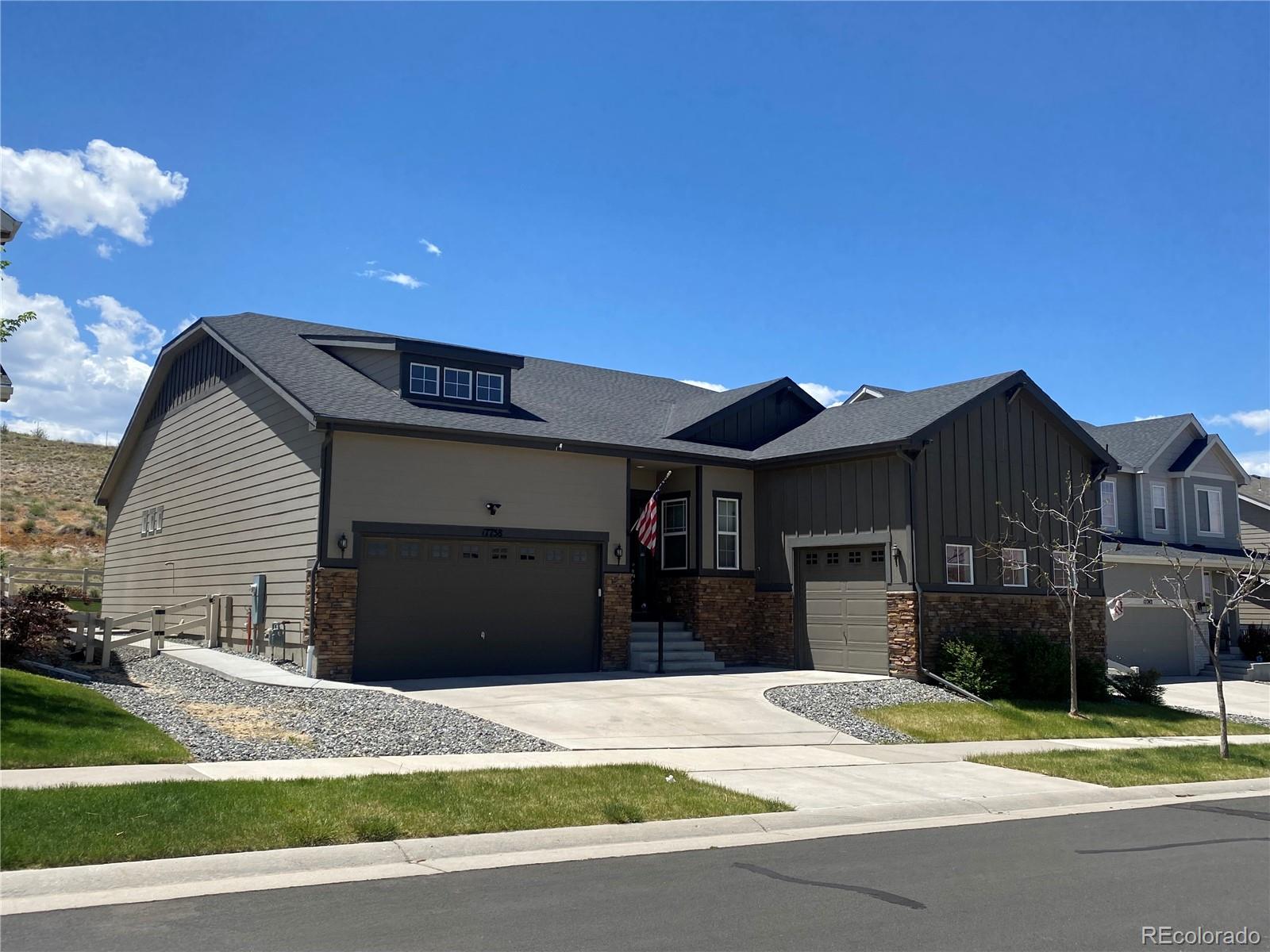 Anthology Great Ranch Style House Backs To Open Space, Almost Maintenance Free 4,000 Sq Feet, Main Floor 3 Bed, Lower Level 3 Bed with Full Bath, 2 Car Garage Plus 1 Car Garage, Wonderful Back Patio to Relax with Firepit,  Richmond American Homes Built 2018, Original Owner, Main Floor 2,418 Sq Feet, 10' ceilings, 8' Doors,  Kitchen Electric Stove (Gas Hookup Available In Cabinet), Pantry,  3 Bedrooms & Office, Mud Room, Lower Level includes Large Family Room, 2 Bedrooms & Full Bath.  Quite Community with Park & Swimming Pool 3 Blocks Away, Easy Access to School, Churches, 15 Minutes to I-25 & C470...  Please Call Norm Today To See This Great Ranch Style Home.  More Pictures Coming Soon