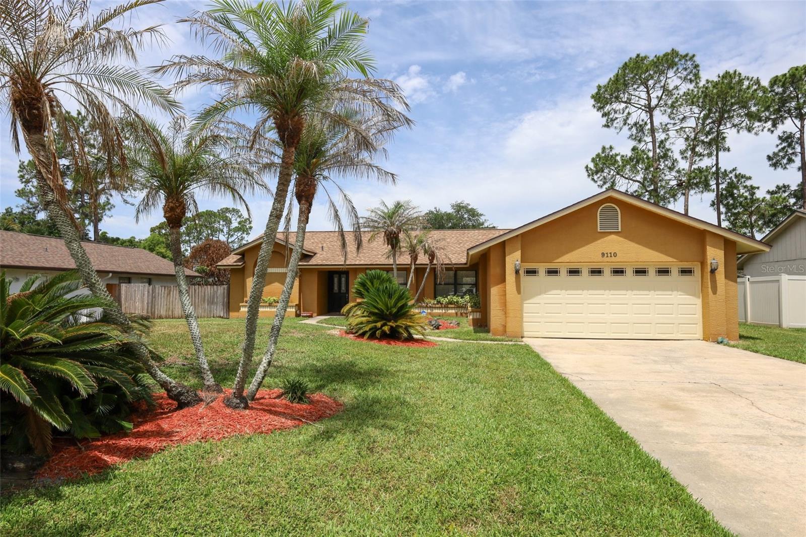 Welcome home. This wonderfully kept move-in ready 3 bedroom, 2 bathroom pool home is located in one of SouthWest Orlando's sought after communities, Silver Woods. It features travertine tile flooring throughout most of the home with engineered hardwood flooring in all the bedrooms, an open kitchen with stainless steel appliances and granite countertops overlooking the family room and an inside laundry room for your convenience. After long days, step outside on the patio and enjoy lounging around the open-air sparkling pool. The back yard also has plenty of space for the kids and pets to play. The major components of the home: roof 2022, A/C 2015, water heater 2023, GE electrical panel and CPVC plumbing.