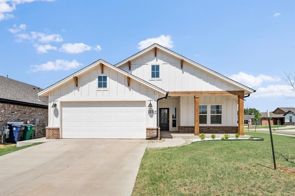 Stylish 3 bed, 2 bath home on a prime corner lot in Knox Farm, Deer Creek Schools. This modern farmhouse features an open layout, soaring ceilings, rich wood floors, quartz countertops, and a cozy gas fireplace. The kitchen shines with natural light, large windows, and a gas range. Enjoy a covered patio, fully fenced yard, and beautifully landscaped exterior. Great community with walking paths and a playground. Move-in ready and full of charm!