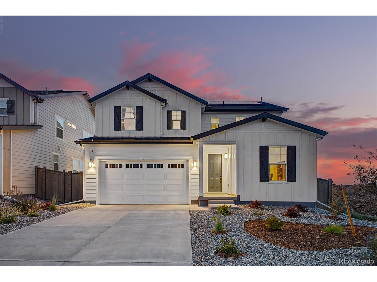 Amazing new home opportunity without waiting for new - every upgrade was carefully thought through and selected on this fantastic two story home!  From the exterior with a covered back deck with mountain views, south facing drive way, steps to a new boulder county school, while also surrounded by a plethora of trails, open spaces and parks - this home truly gives you the amazing balance that Colorado provides!  The interior also provides every upgrade from the main floor office with French doors, maintenance free upgraded flooring, huge great room/kitchen combo that allows for the perfect entertaining space - this kitchen has a huge island allowing prep and conversations in the middle of it all!  The kitchen is also upgraded with extra cabinets, larger walk in pantry and high end appliances...and allowing you to take the entertaining from the larger great room to the covered deck with ease.  The upper level fancies itself with four large bedrooms on the upper level, primary bath with large walk-in closet and the convenience of laundry with the bedrooms on the upper level.  The home continues to an amazing finished basement by the builder with the same high level finishes throughout, this space providing an additional conforming bedroom, 3/4 bath and a huge recreational room giving you so many spaces in this home to entertain or break away!  The basement also has storage for the extras.  Providing a fantastic balance of home, location, easy access, great schools - small town feel, this home is not to be missed!