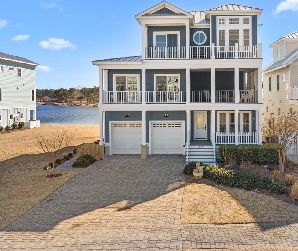 Cape Charles Coastal Living at its Best! Custom Turnkey Ready Beach Home in the Prestigious Bay Creek Community. Bay & pond views, open space floor plan & high ceilings with natural lighting throughout! Open kitchen w/pantry, gas stove & spacious Island all overlooking the family-room & Chesapeake Bay sunsets, while entertaining friends and family, are sure to please any cook. Pond frontage, screened in porches, patio area, balconies on every level & outdoor shower will make Summertime Memories for Sure! As a Schneider Custom Built home, this means "Quality from the Ground Up." Exterior has all the latest materials w/ Hardie plank siding, metal roof, Azek trim all offering easy maintenance!  This home was built for Coastal Enjoyment. Why build when this home already has it all and more!