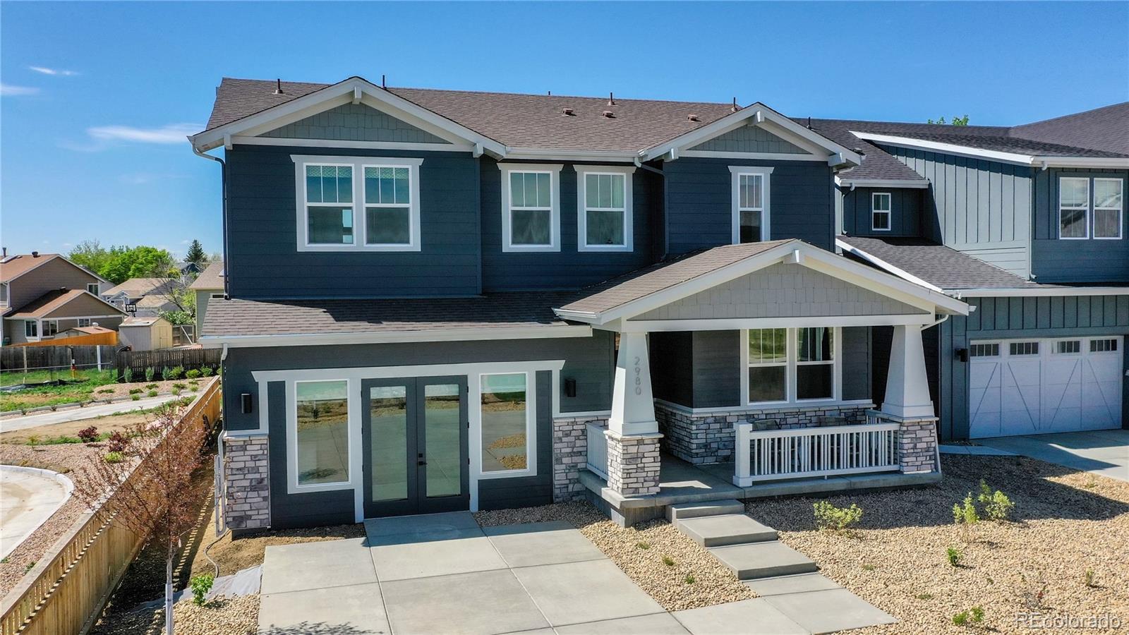 Stunning Solar-powered McStain Model Home for sale in the boutique neighborhood of Arras Park, just 12 minutes to Downtown Denver.  This designer appointed home features 5 bedrooms 4 baths and 2 half baths, 3-car garage, an office and loft.  Upon entering the home, you will find lofty ceilings and bright airy rooms.  The upgraded chef's kitchen features a waterfall island, 5 burner gas cooktop, a double micro/convection oven, and butler's pantry with a prep sink. The open concept living/kitchen/dining area are great entertaining areas around the floor to ceiling fireplace.  The second level has the hotel style primary bed and bath, 2 additional bedrooms and bathrooms, as well as an open large loft and laundry room.  This home includes a finished basement that features yet another living area, 2 bedrooms, a Jack and Jill Bath in addition to another half bathroom, plus ample storage.  Enjoy the lock and leave lifestyle with your zero-scaped oversized lot.