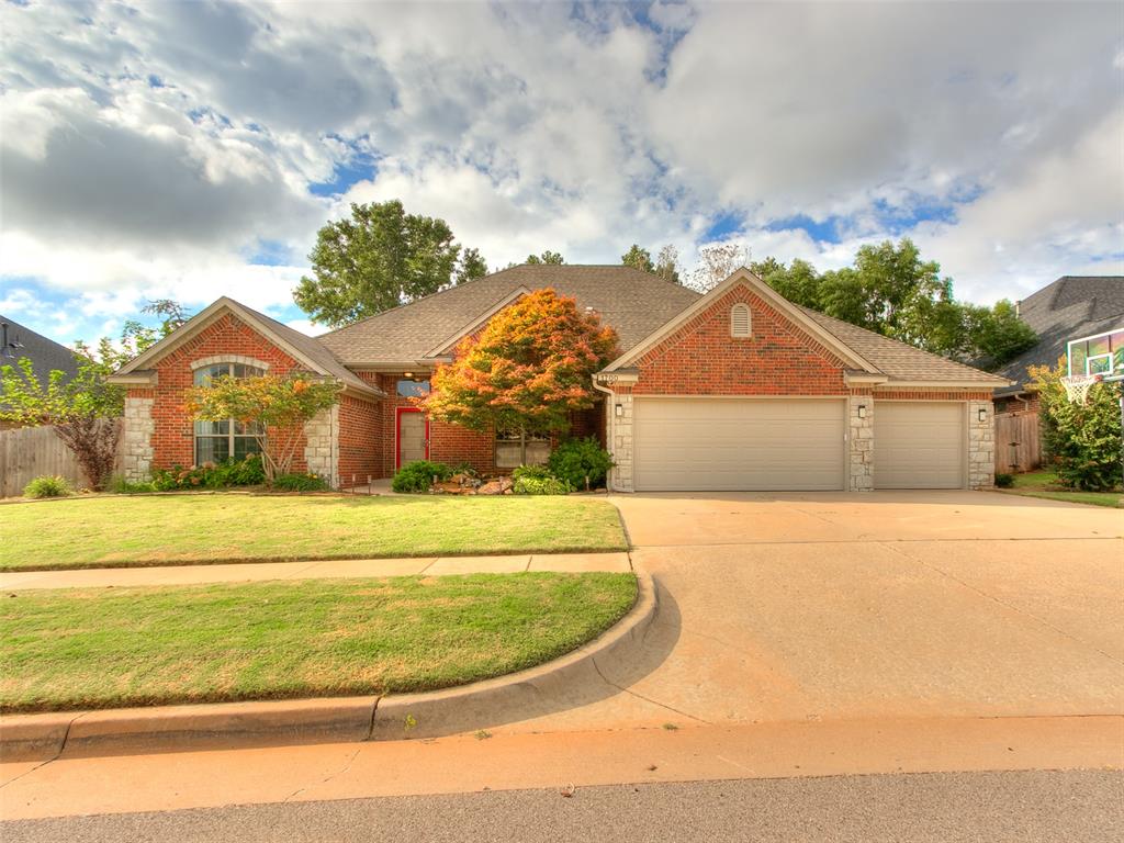 Beautiful home in Fenwick, a desirable neighborhood with greenbelts, ponds, a pool, and walking trails. A charming water feature greets you at the front entry. Thoughtfully designed with a formal dining room, private study with French doors and built-ins, and an open-concept kitchen, dining, and living area. The kitchen features painted cabinetry, granite counters, wood beams, an island, walk-in pantry, Asko dishwasher, 5-burner gas rangetop, and built-in wall oven. The living room offers wood floors, natural light, and a gas fireplace.

The east wing includes a guest bedroom with wood flooring, full bath, laundry, versatile bonus room, and a spacious primary suite with dual sinks, whirlpool tub, and separate shower. The west wing has two carpeted bedrooms and another full bath. Enjoy the partially covered patio and a 3-car garage with an 8-person above-ground storm shelter.

This home features permanent, programmable, color-changing LED lighting on the front exterior as well as ground lighting around the front water feature.