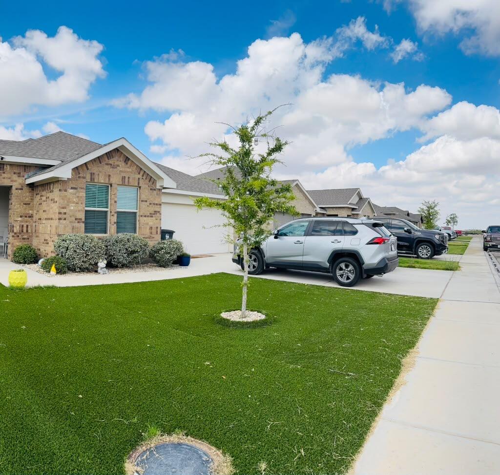Move-in ready and no need to wait for new construction! Built in 2024, this beautiful 3-bedroom, 2-bath home offers 1,537 square feet of comfortable living space in Homestead at Parks Bell Ranch. The home features a spacious primary walk-in closet, a two-car garage, and an impressive oversized backyard. Artificial turf has already been installed in both the front and backyard, creating attractive, low-maintenance outdoor spaces with no dirt to worry about. Enjoy the benefits of a practically new